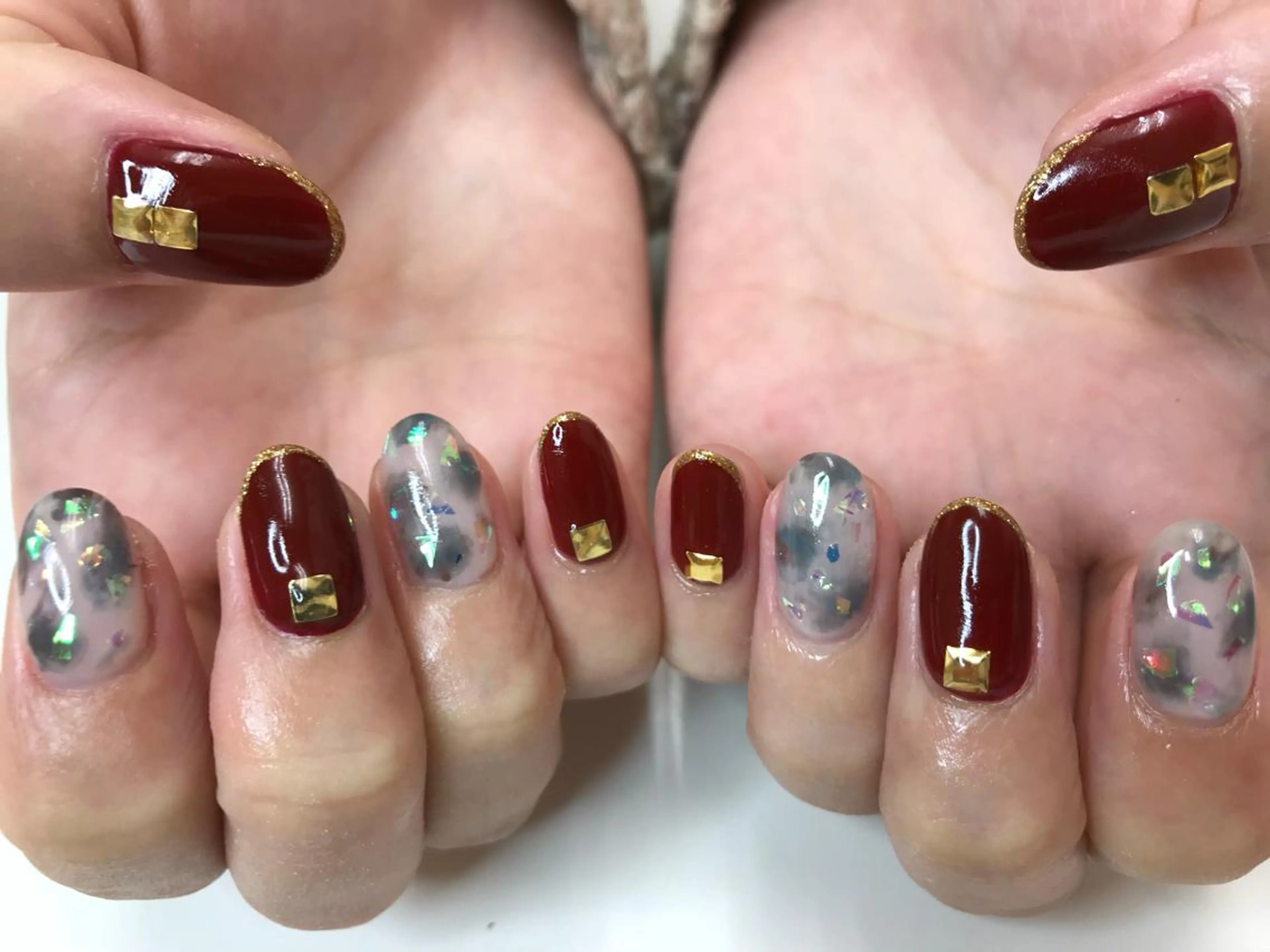 セミロング カラー パーマ ヘアアレンジ ネイル マツエク・マツパ Sunny side nailのネイルデザイン