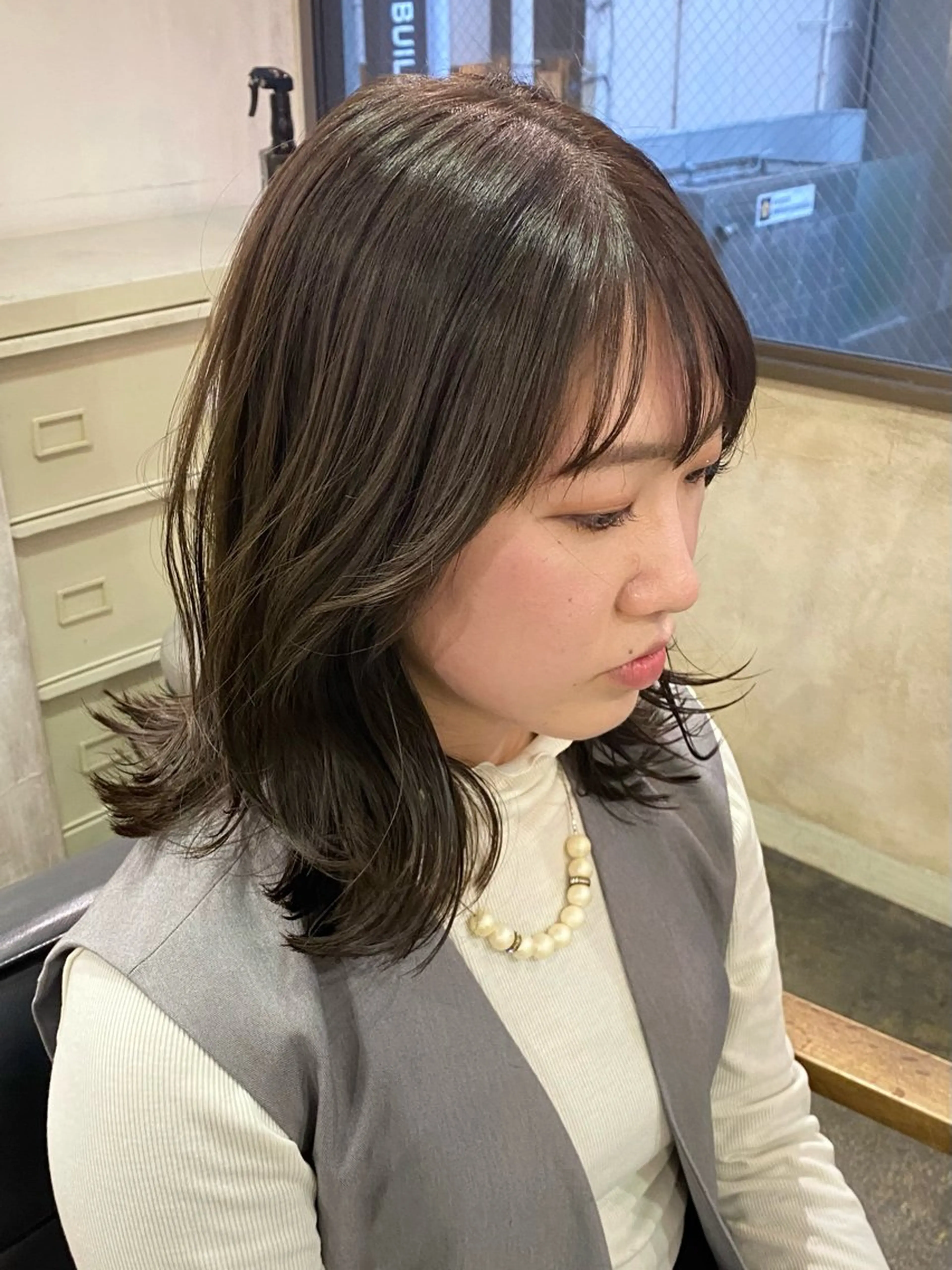 ミディアム カラー カット ヘアカラー くすみカラー♡ Yuukaのヘアスタイル