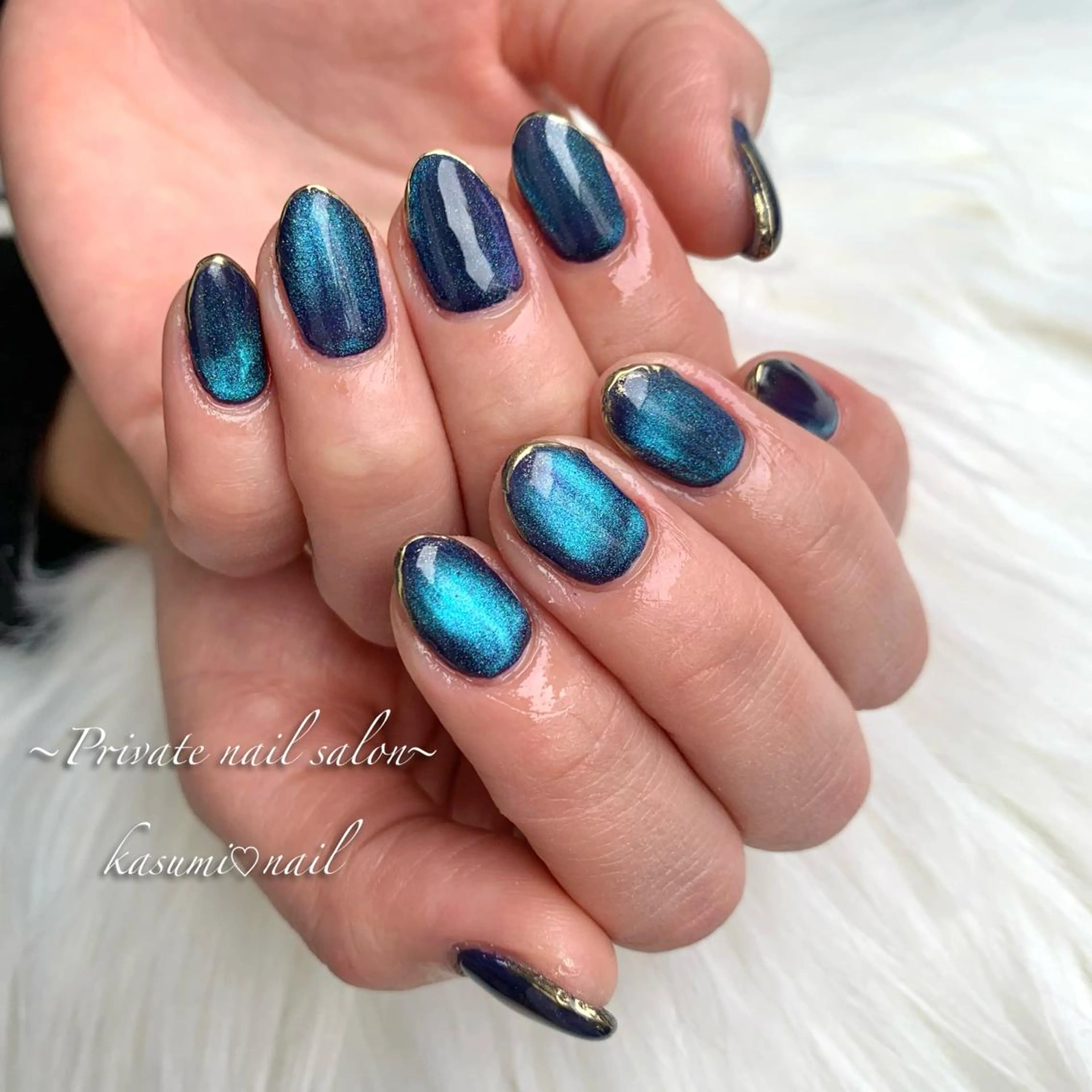 ネイル アートネイル ラメ(グリッター) マグネットネイル ミラーネイル 持ち込み KASUMI♡ Nailのネイルデザイン