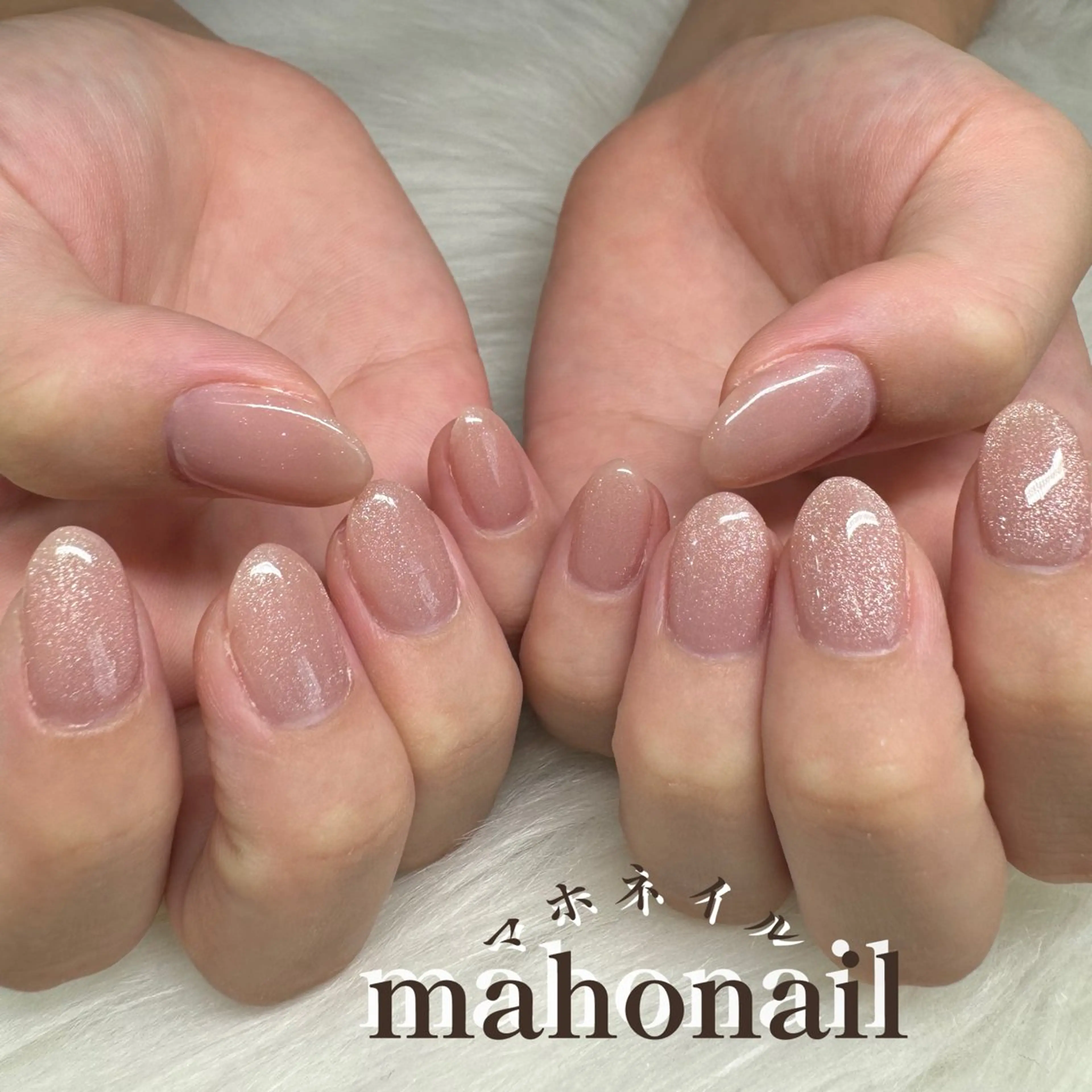 ネイル ラメ(グリッター) マグネットネイル ワンカラーネイル ピンク maho nail マホネイルのネイルデザイン