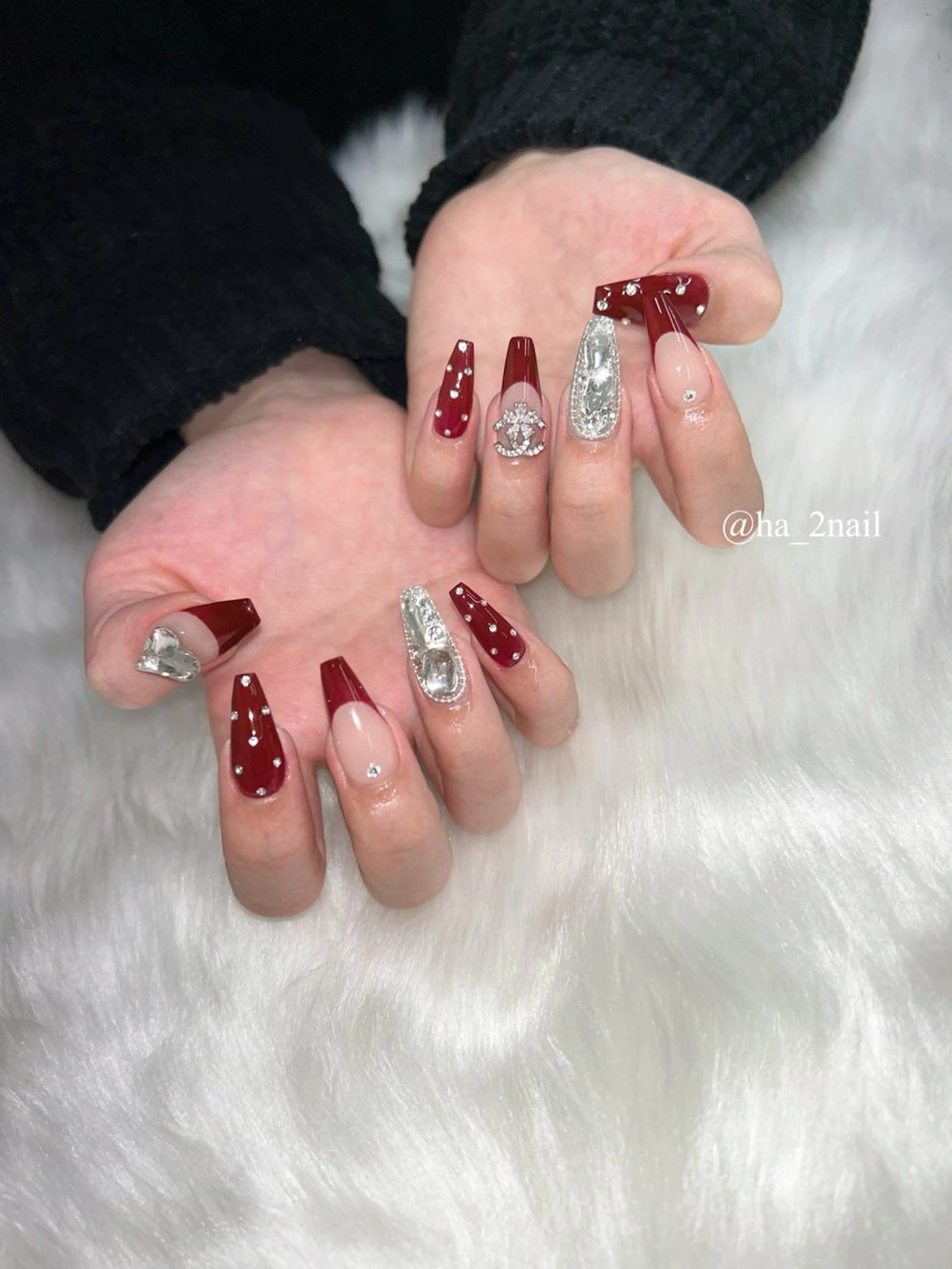 ネイル ボルドー NAIL and EYELASH ALPHA.所属・ALPHA. 姫繇のネイルデザイン