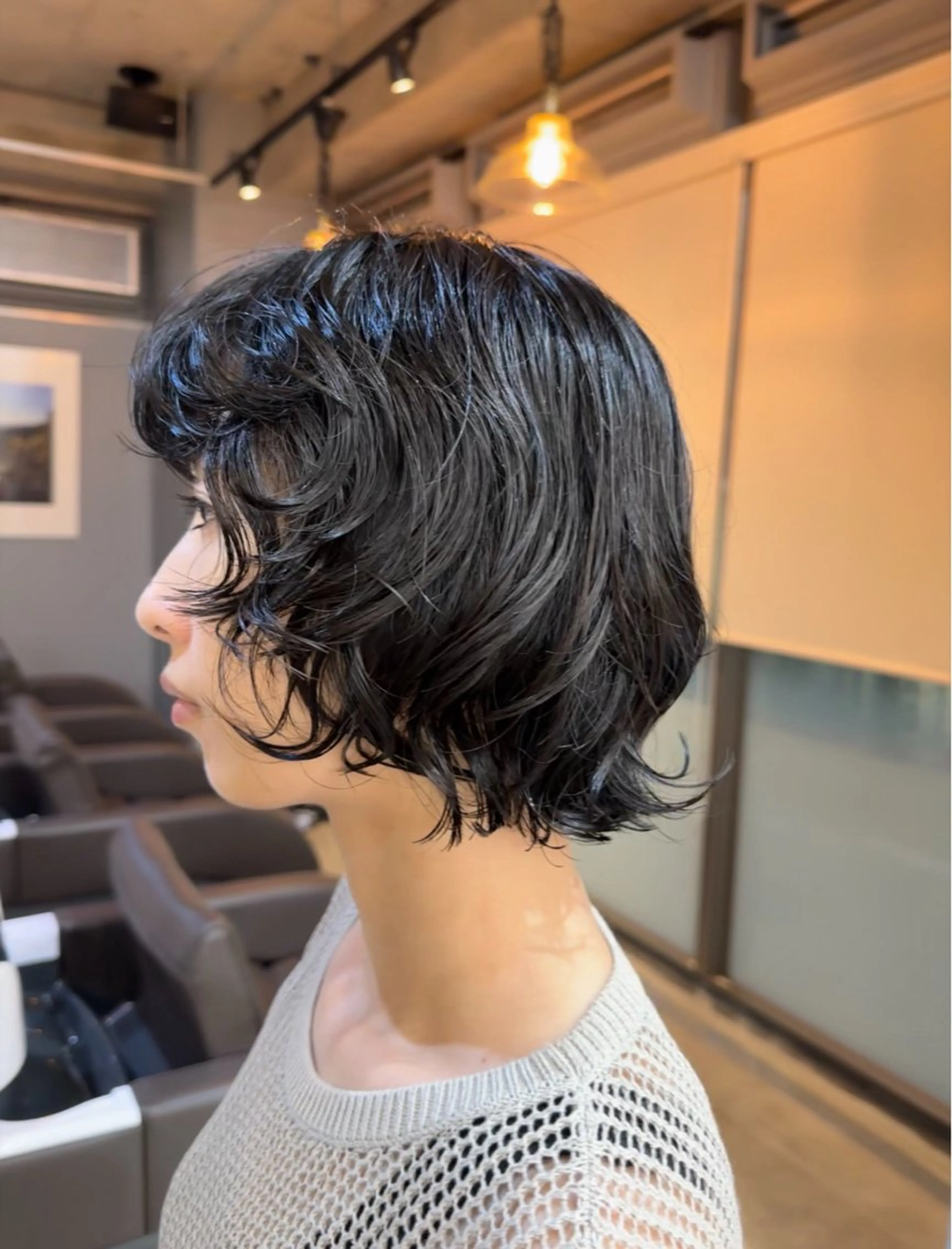 ショート パーマ ボブ レイヤーカット カット パーマ さとう あやかのヘアスタイル