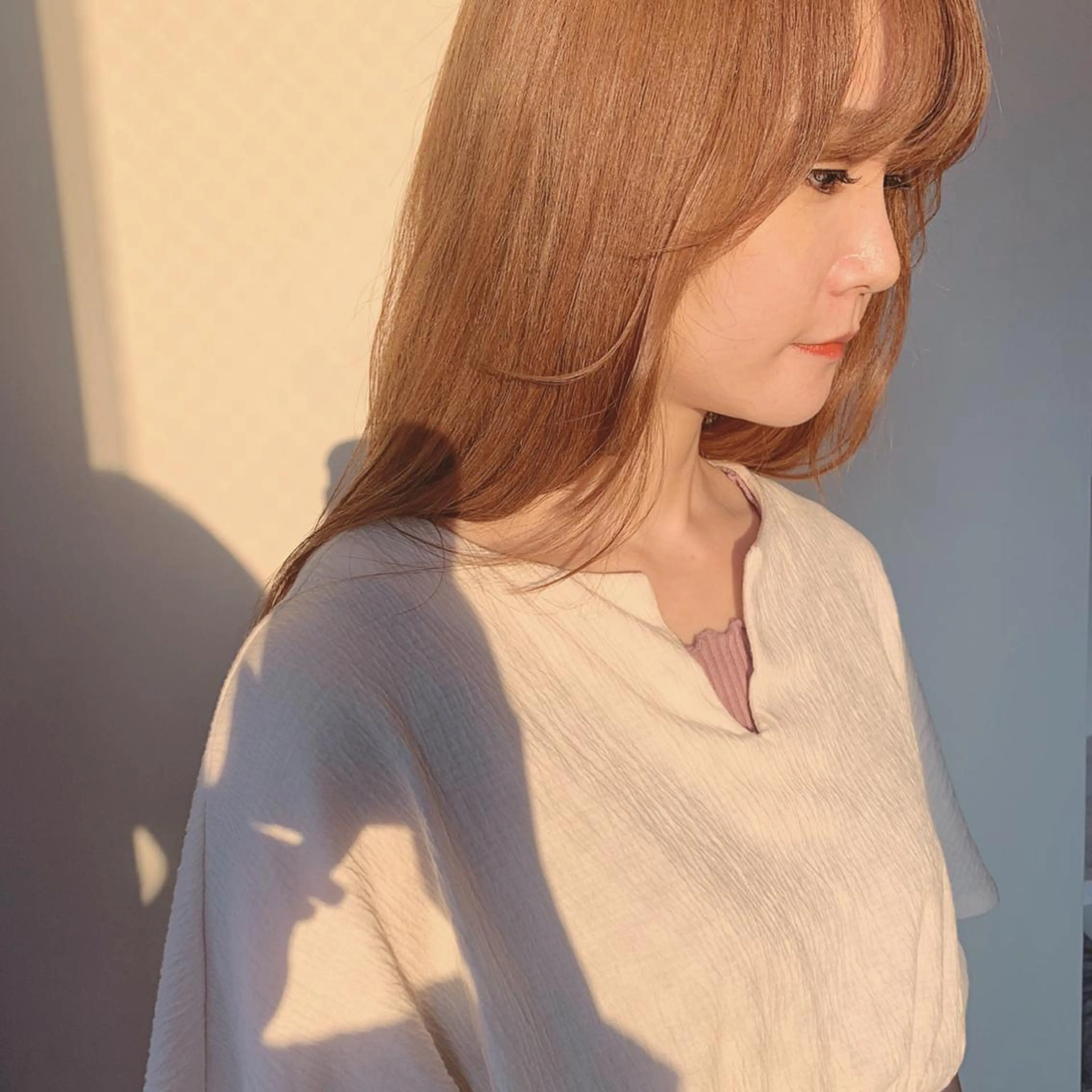 ロング カラー 顔周りカット 韓国風ヘア ボブウルフ／ボブ Satsuki【名駅のヘアスタイル