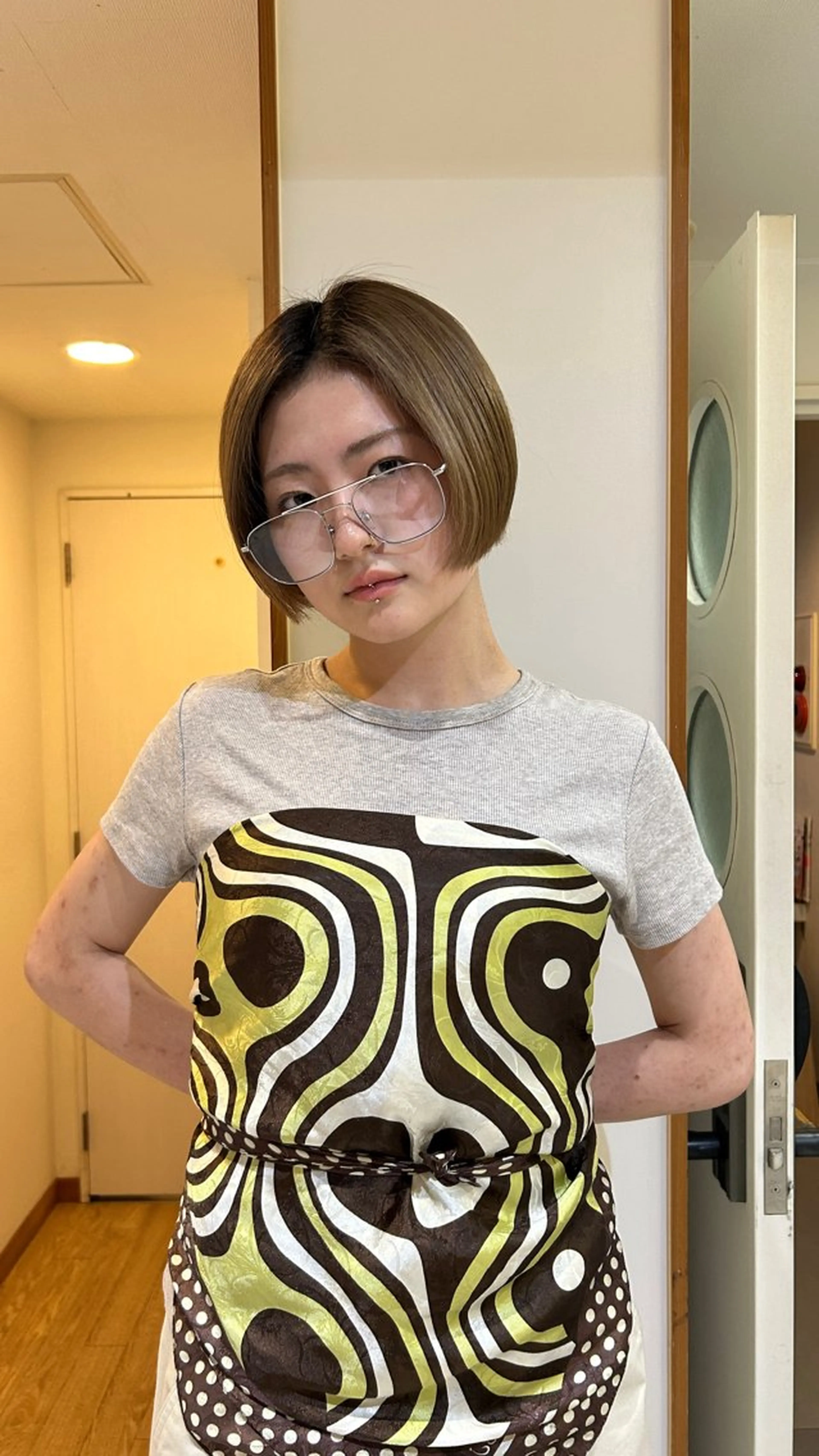 ブリーチありWcolor＋cut (透明感ベージュ‎🤍)の写真
