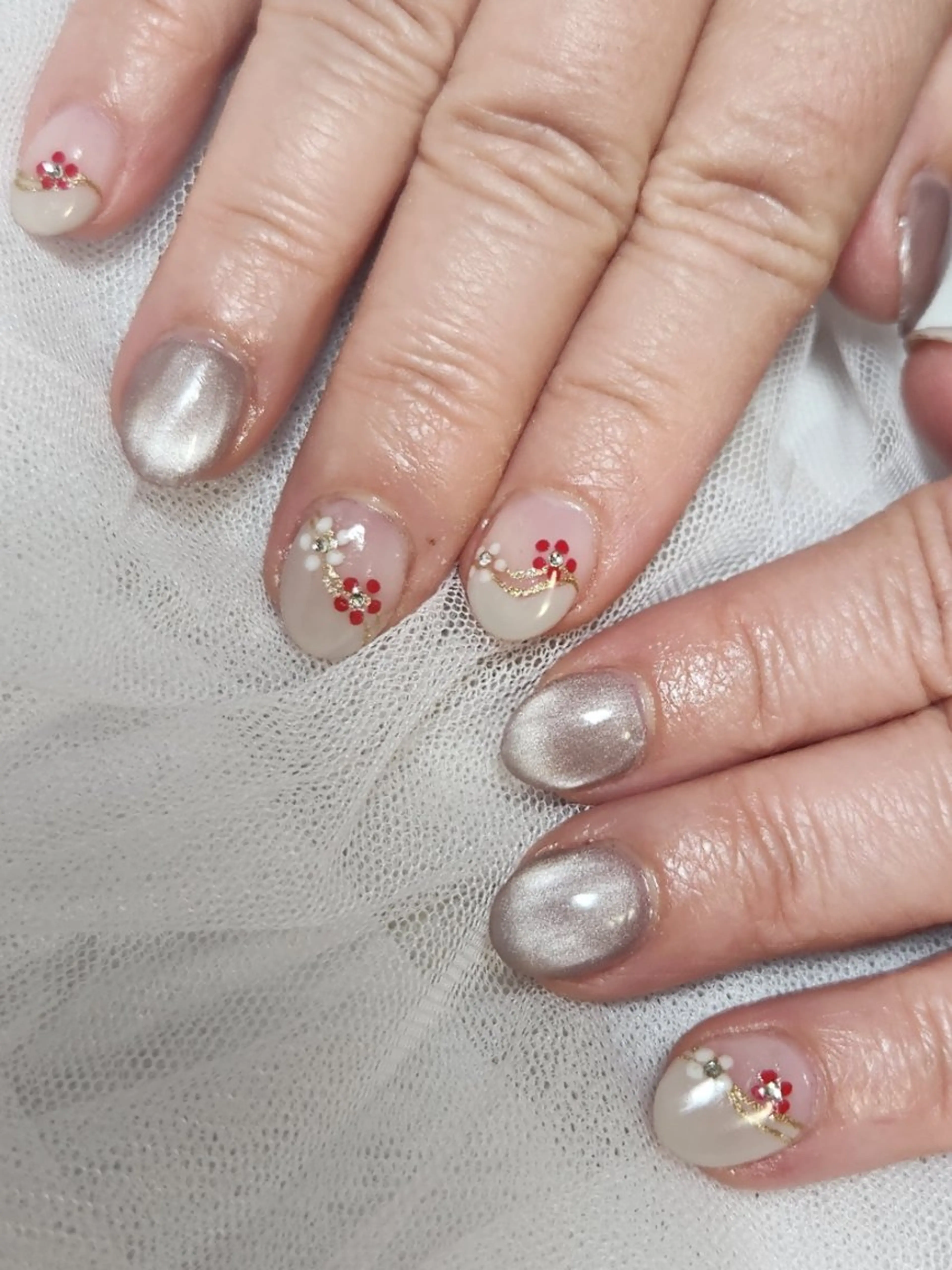 ネイル アートネイル ジェルネイル キラキラネイル ラメ(グリッター) マグネットネイル Nailroom3  古屋明美のネイルデザイン