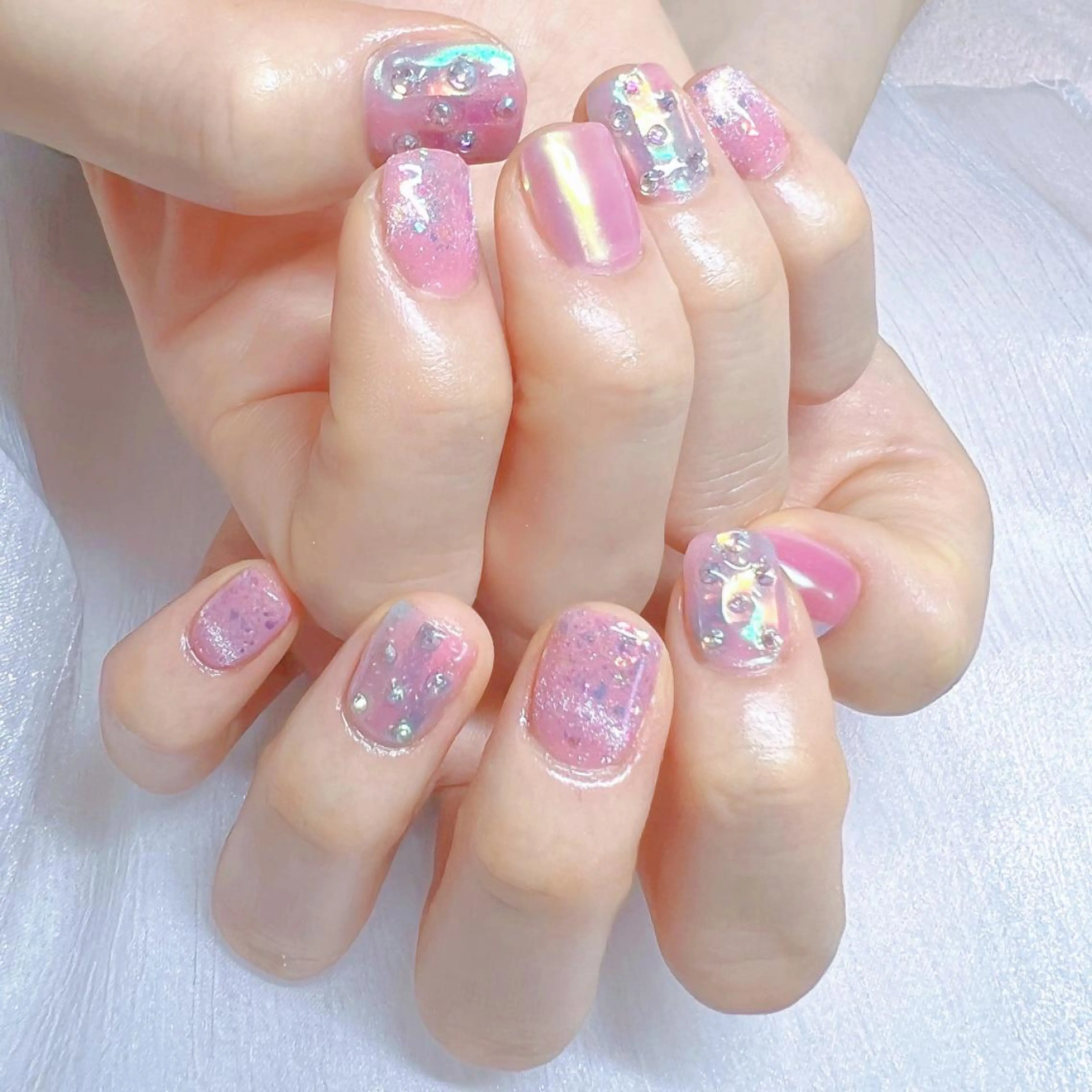 ネイル オーロラネイル フットネイル フレンチネイル ジェルネイル 韓国ネイル ハンドネイル ハンドケア EN nailsalon所属・【ENサロン】 Rei🎀Nailのネイルデザイン
