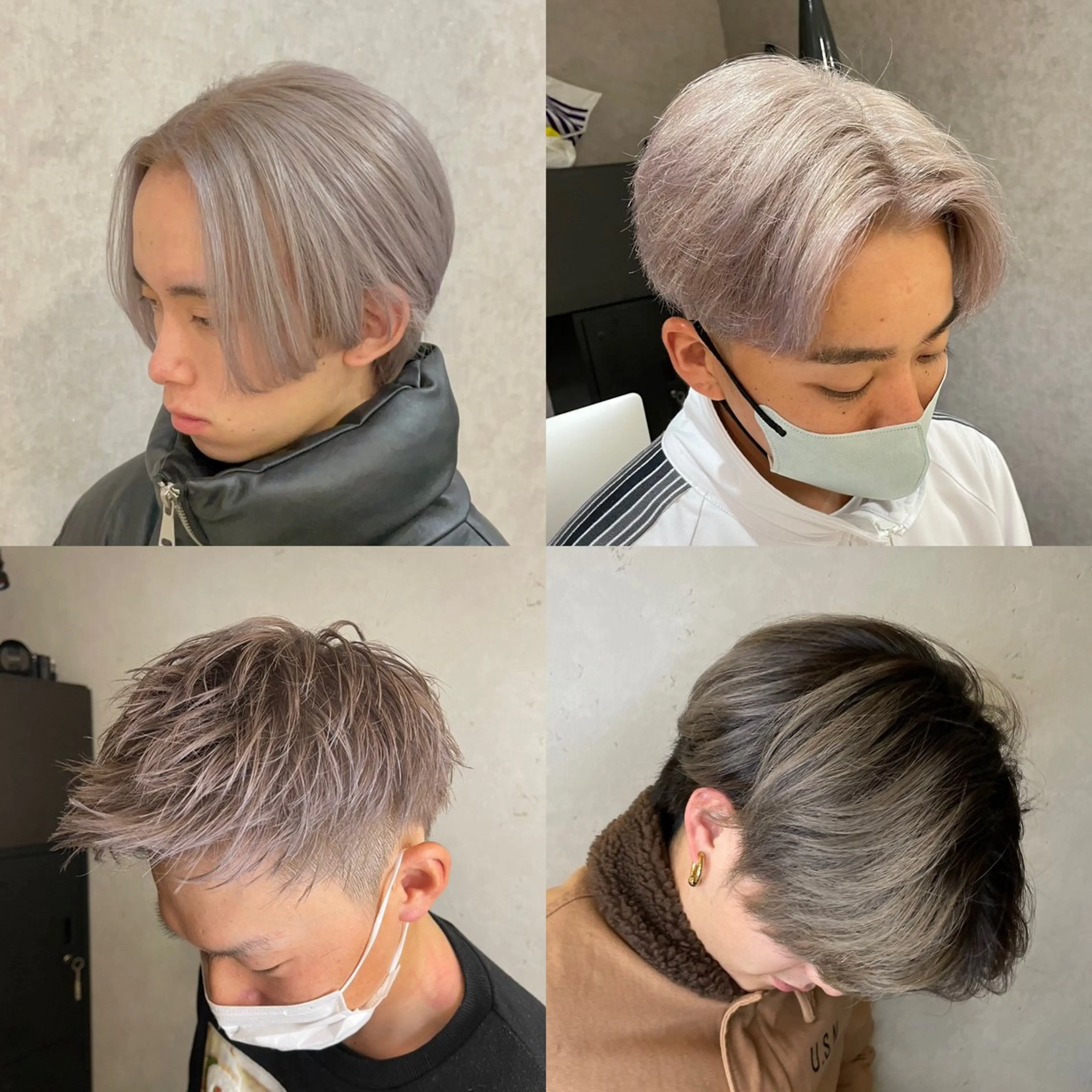 ショート カラー メンズ メンズブリーチ ブリーチ ケアブリーチ 透明感カラー シルバー Taku ／ケアハイトーンのヘアスタイル
