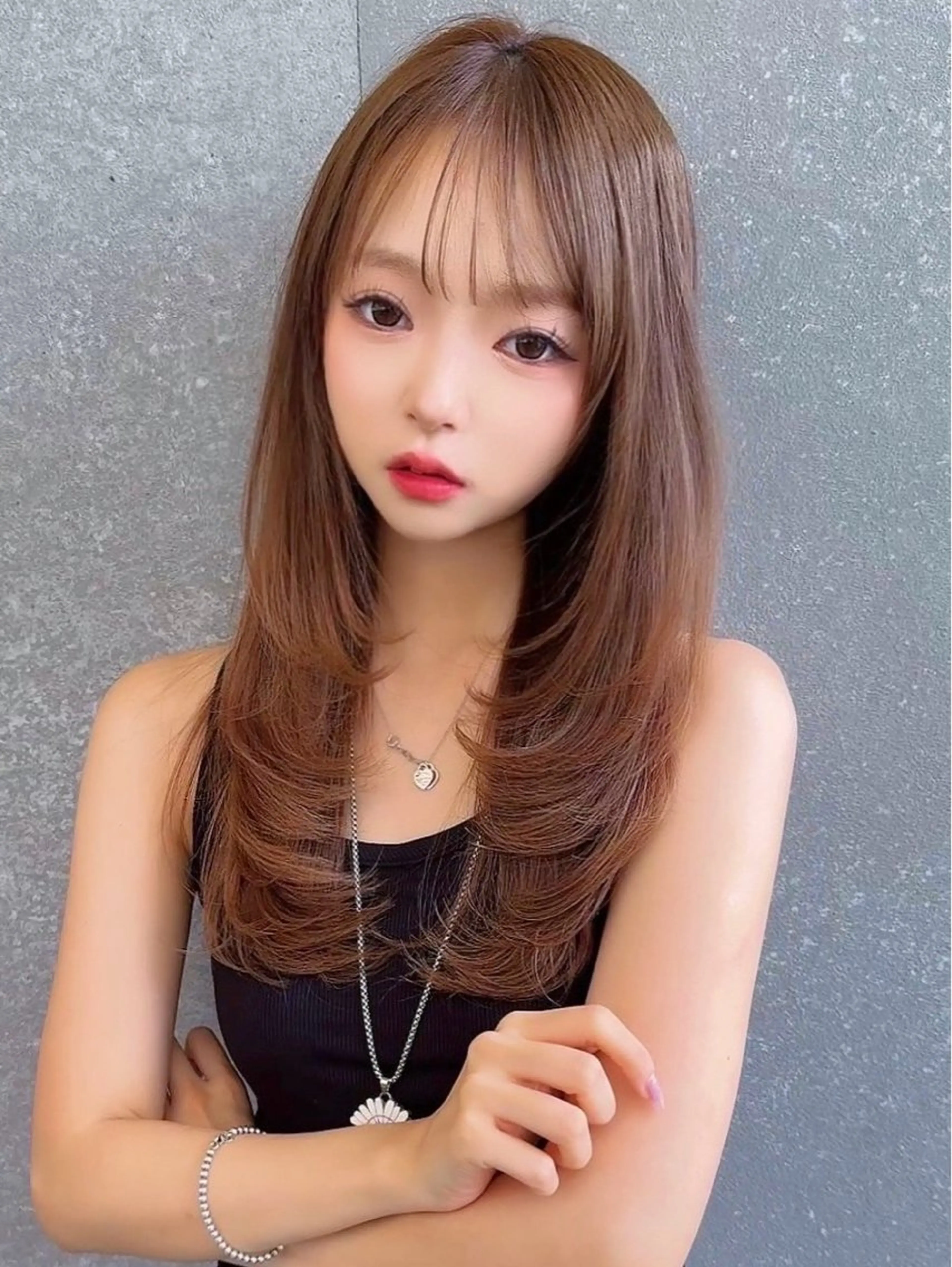 ロング カット ヘアカラー MASHU韓国ヘア/ 髪質改善/艶カラーのヘアスタイル