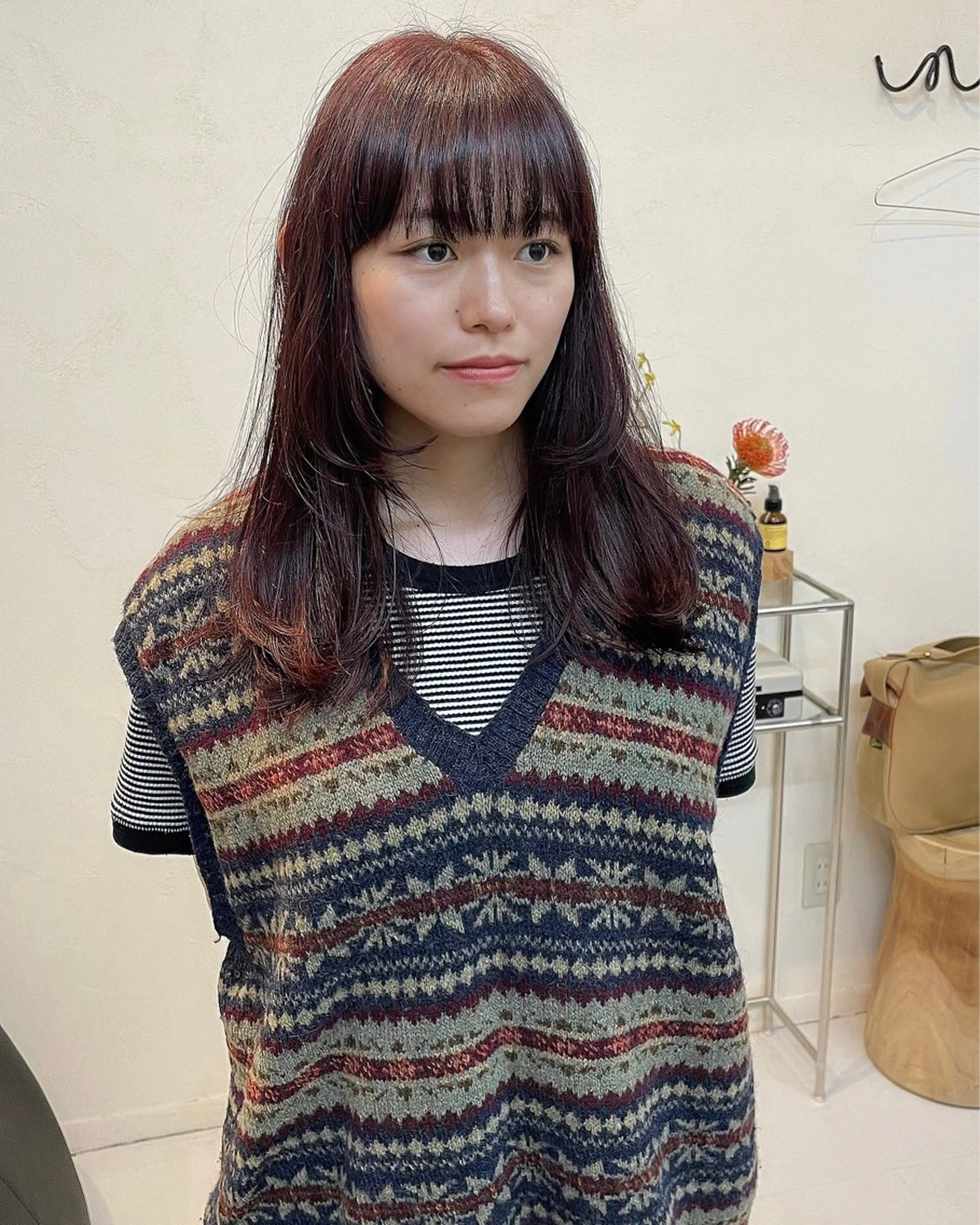 ミディアム カラー カット ヘアカラー iet.所属・ウルフ/ボブ/耳ツボ ジュエリー◎ricoのヘアスタイル