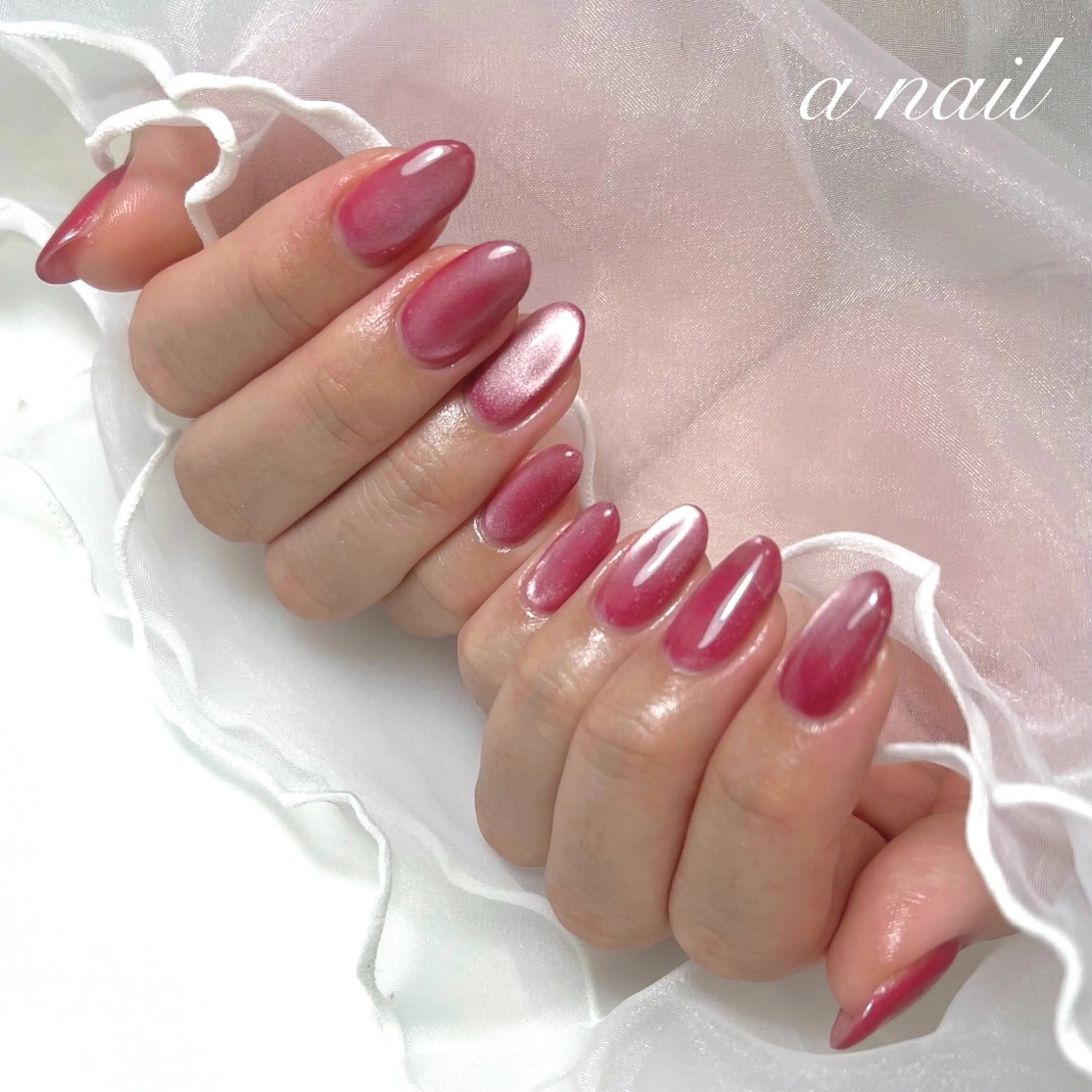 ネイル マグネットネイル マグネットワンカラー ワンカラーネイル 春ネイル Salon_ a.nailのネイルデザイン