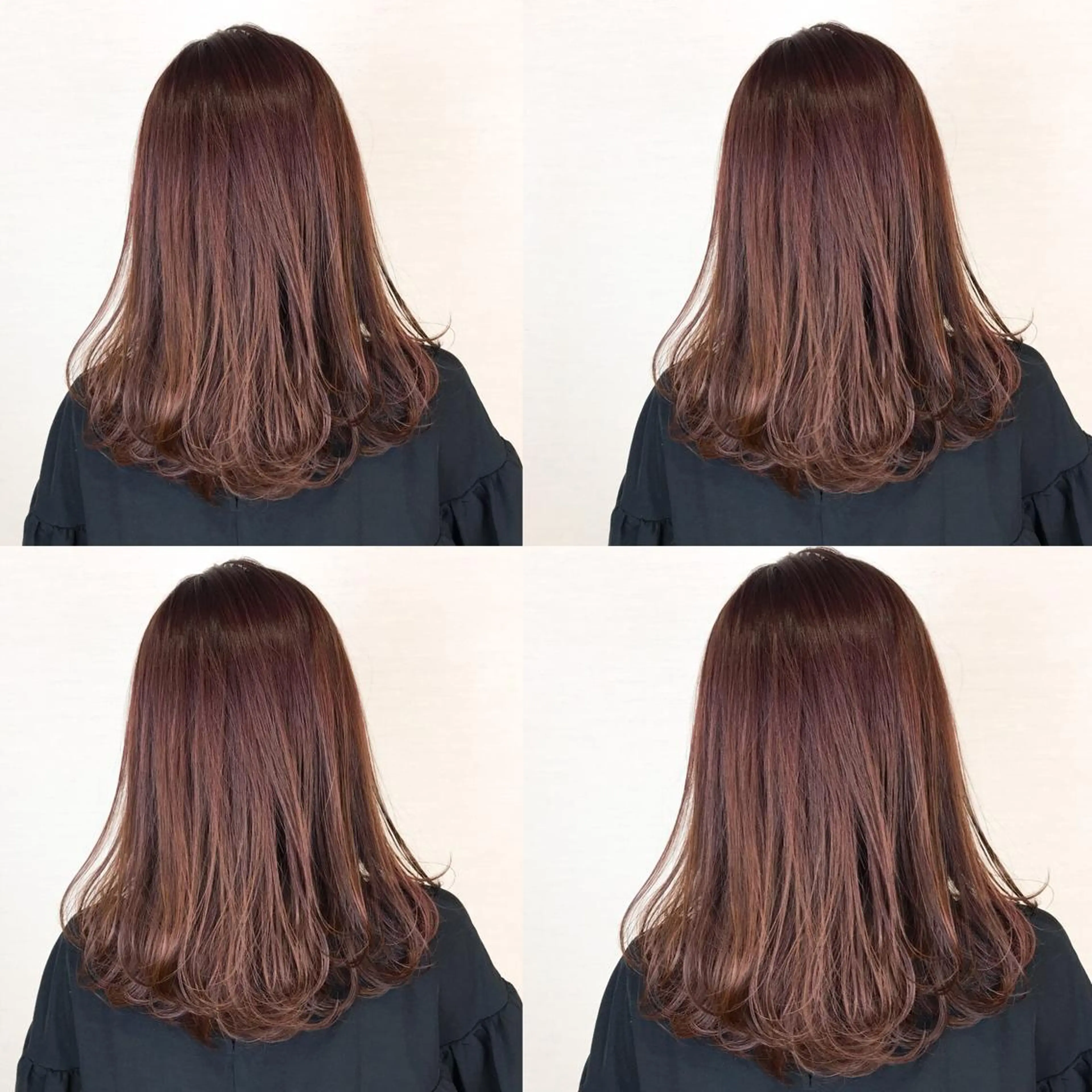 セミロング カラー 韓国レイヤーカット/ ダブルカラーのヘアスタイル