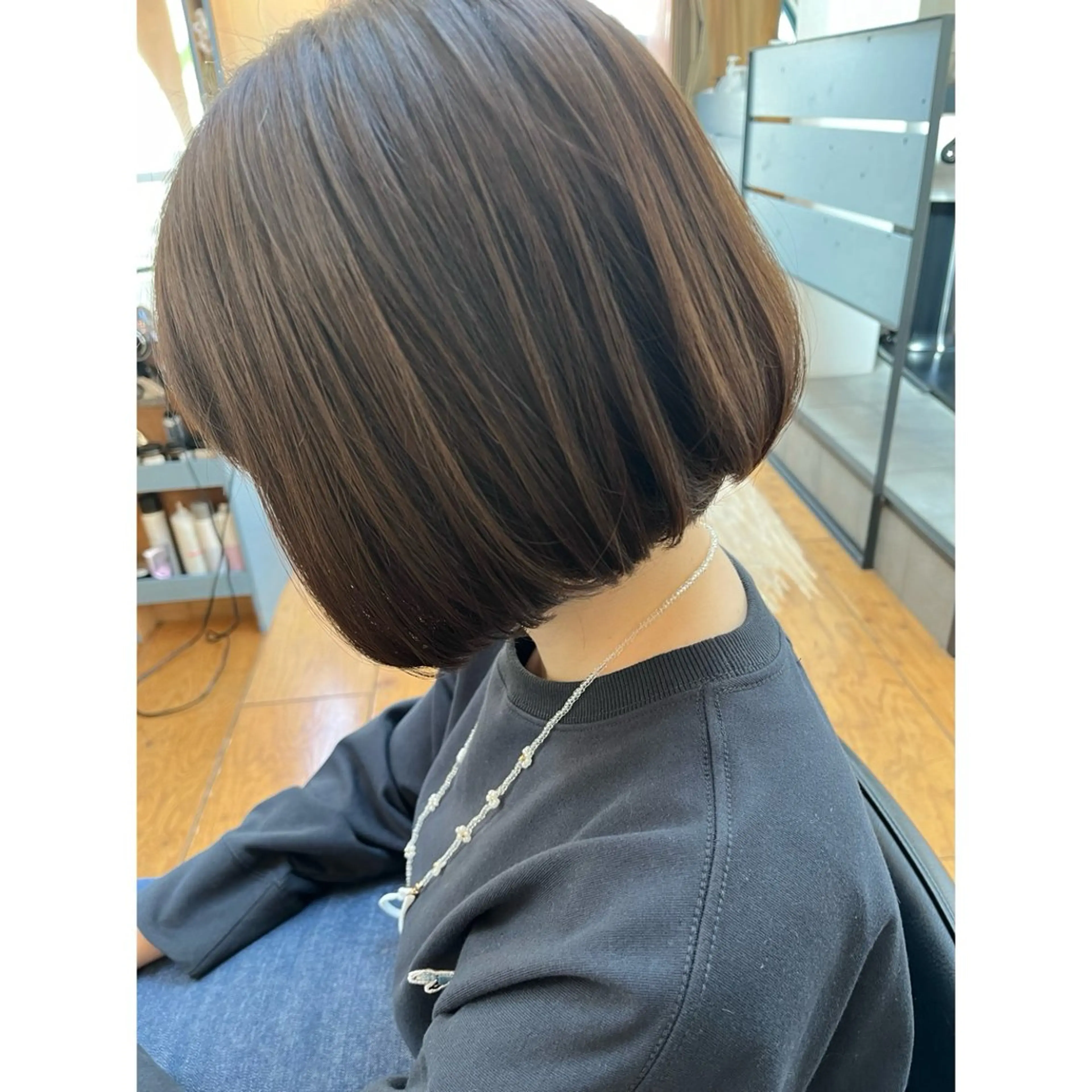 ショート カラー ボブ カット ヘアカラー トリートメント Lagom なかだのヘアスタイル