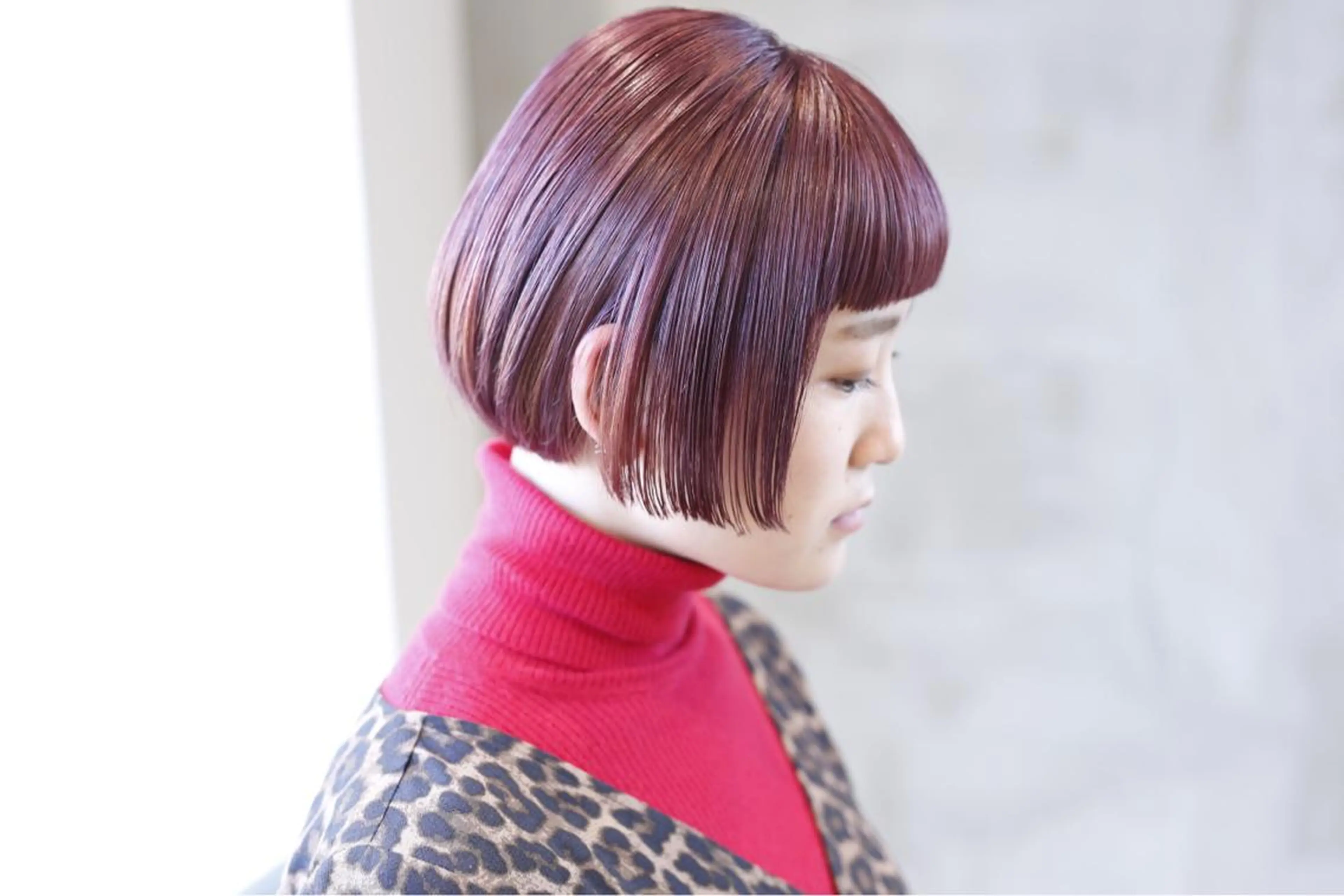 ミディアム カラー レッドカラー ill.所属・ill［イル］大須 ダブルカラー髪質改善のヘアスタイル