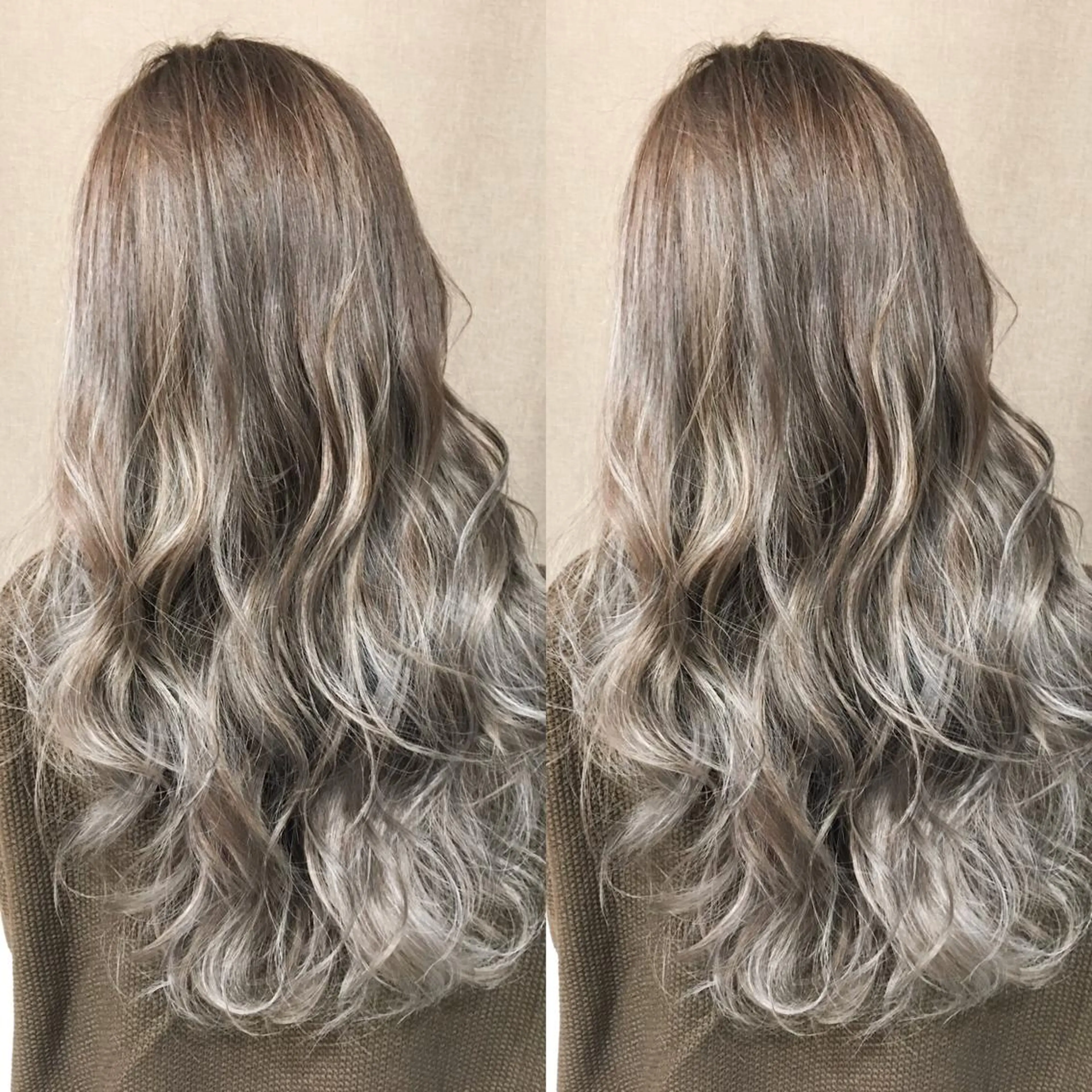 セミロング カラー ヘアアレンジ マツエク・マツパ ハイライトカラー シルバー ハイライト 井上 一平のヘアスタイル