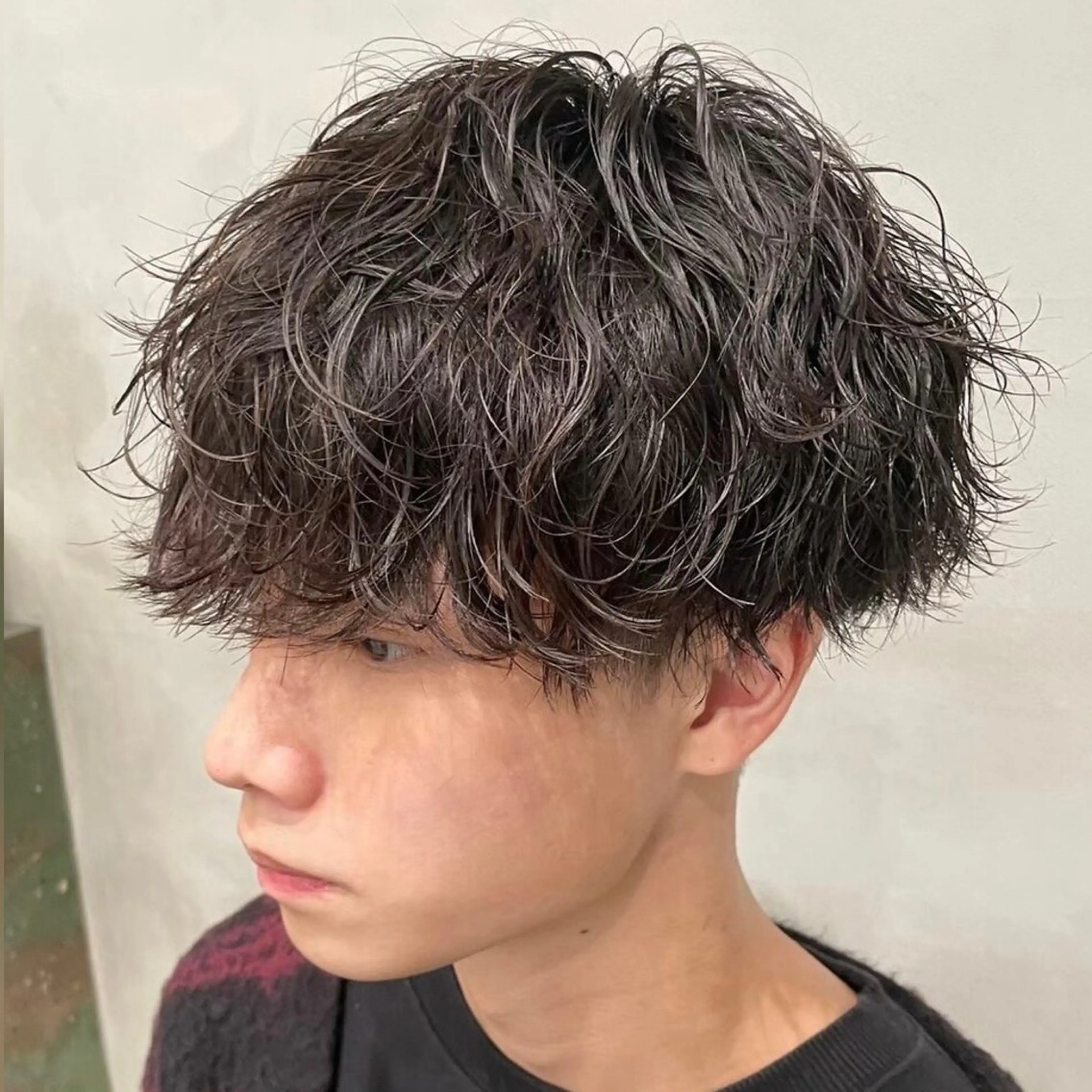 ショート パーマ メンズ 波巻きパーマ カット パーマ 楽斗/メンズパーマ /シャドウパーマのヘアスタイル