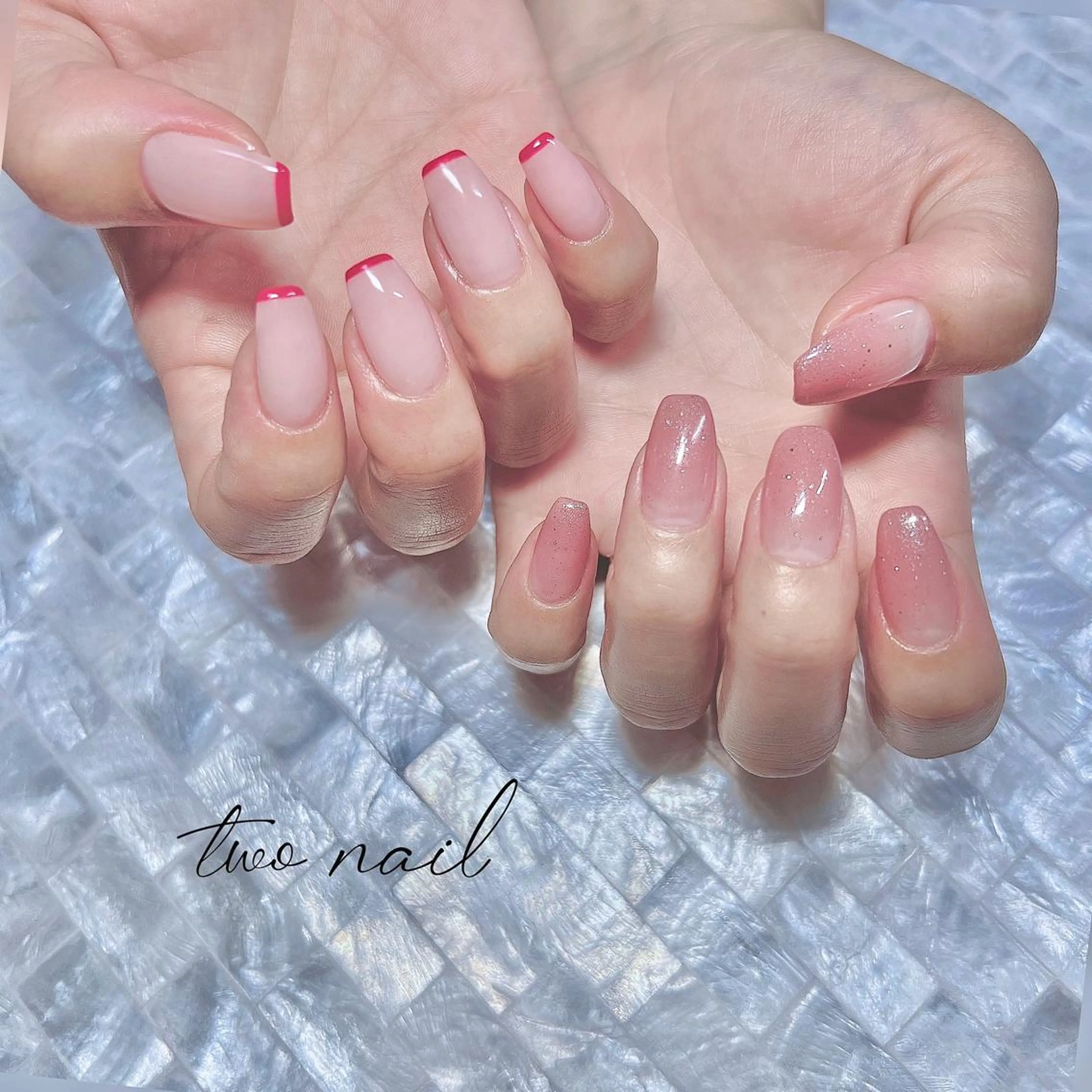 ネイル アートネイル フットネイル ハート ニュアンスネイル オフィスネイル ハンドネイル two nailのネイルデザイン