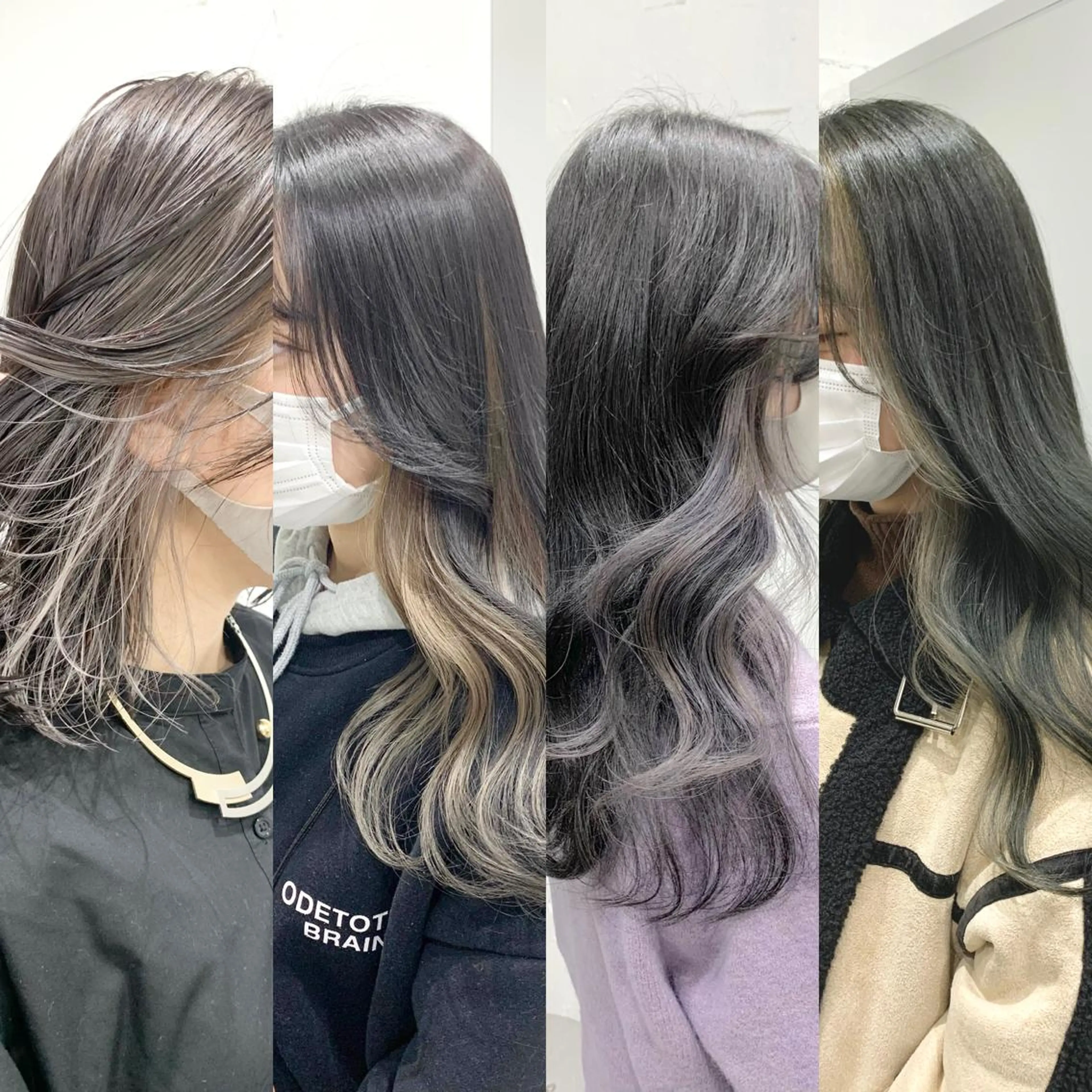 ミディアム カラー ヘアアレンジ ヘアカラー トリートメント ヘアセット ニュアンスハイトーン 🌙サイダサキのヘアスタイル