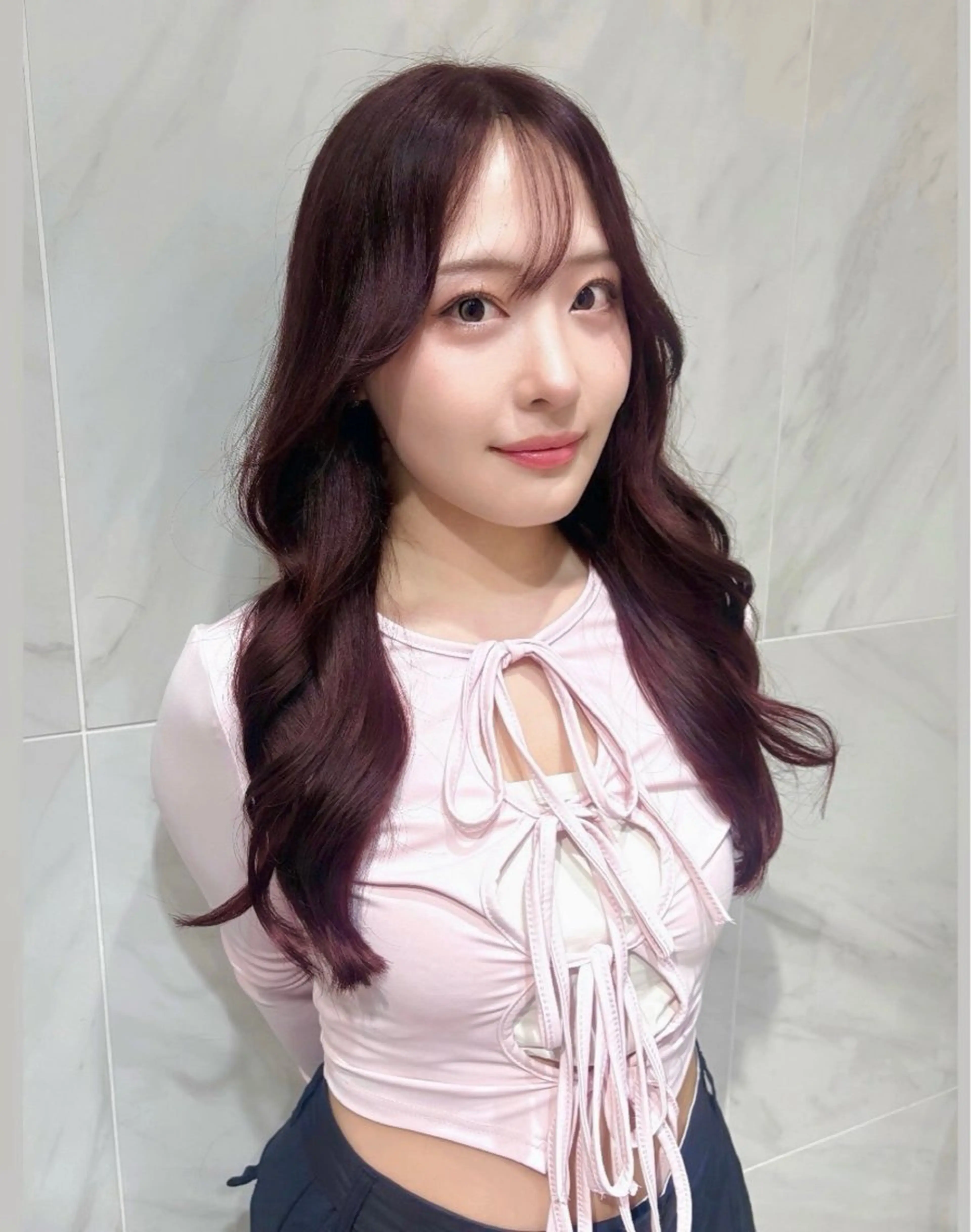 ロング カラー カット ヘアカラー ワンホン/韓国ヘア 🤍amiのヘアスタイル