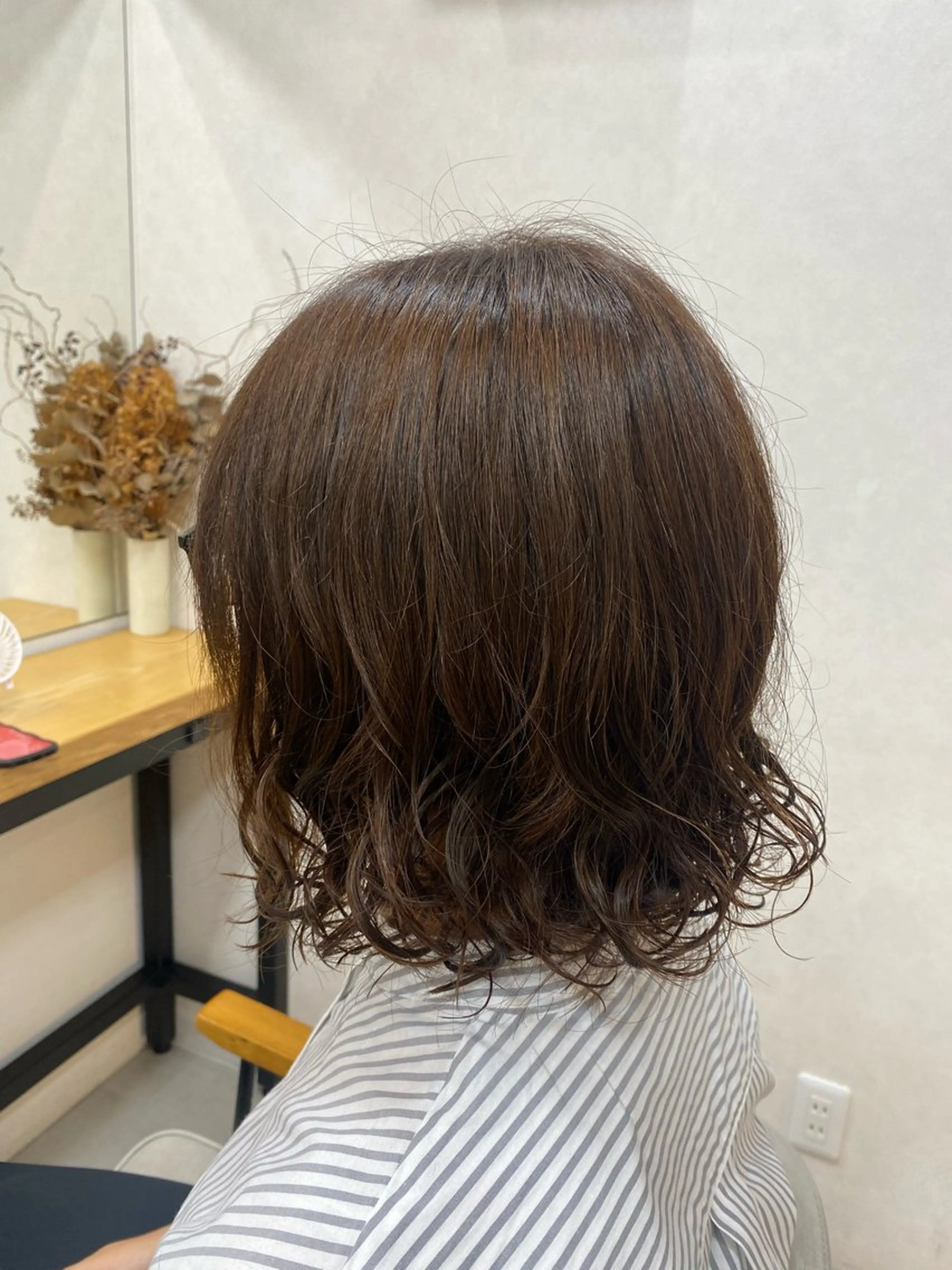 ミディアム パーマ カット パーマ HIYORI🧁 登戸のヘアスタイル
