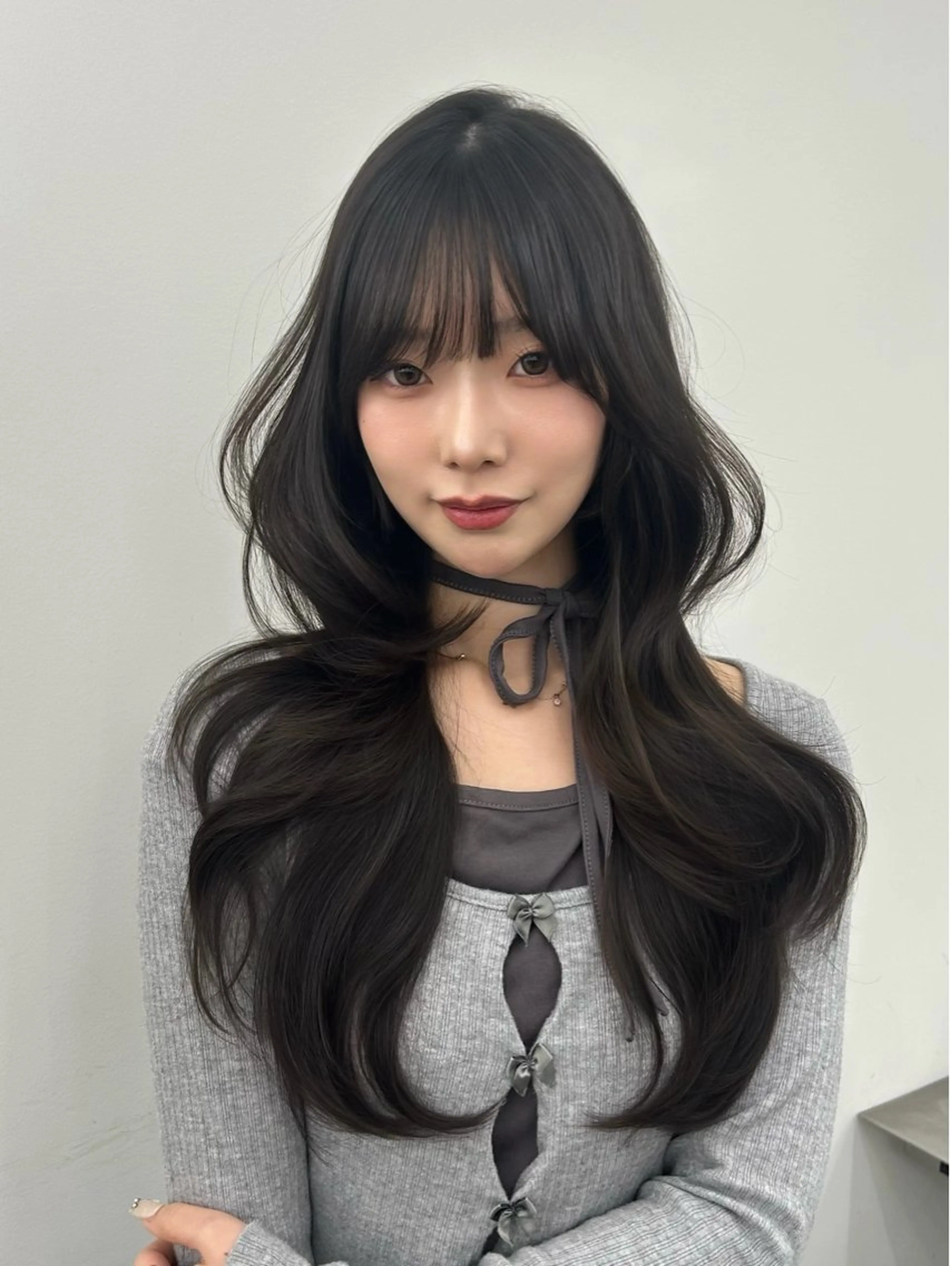 ロング 韓国風ヘア レイヤーカット カット ヘアカラー トリートメント 韓国ヘア/顔周り ヘアセット/加藤優里のヘアスタイル