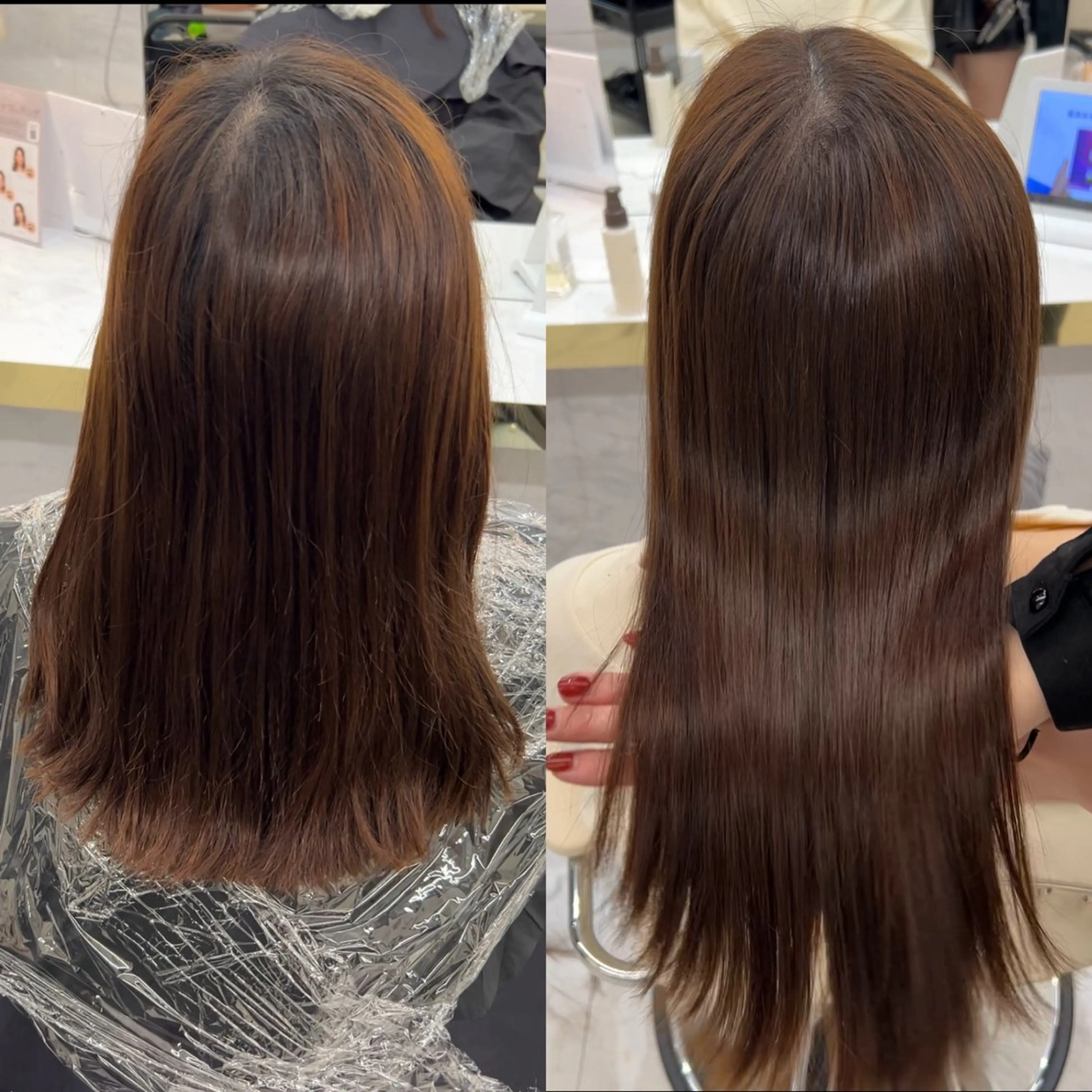 ロング カラー ヘアアレンジ 髪質改善 縮毛矯正 酸性ストレート カット ヘアカラー 縮毛矯正 トリートメント mao透明感カラー 似合わせヘアメイクのヘアスタイル