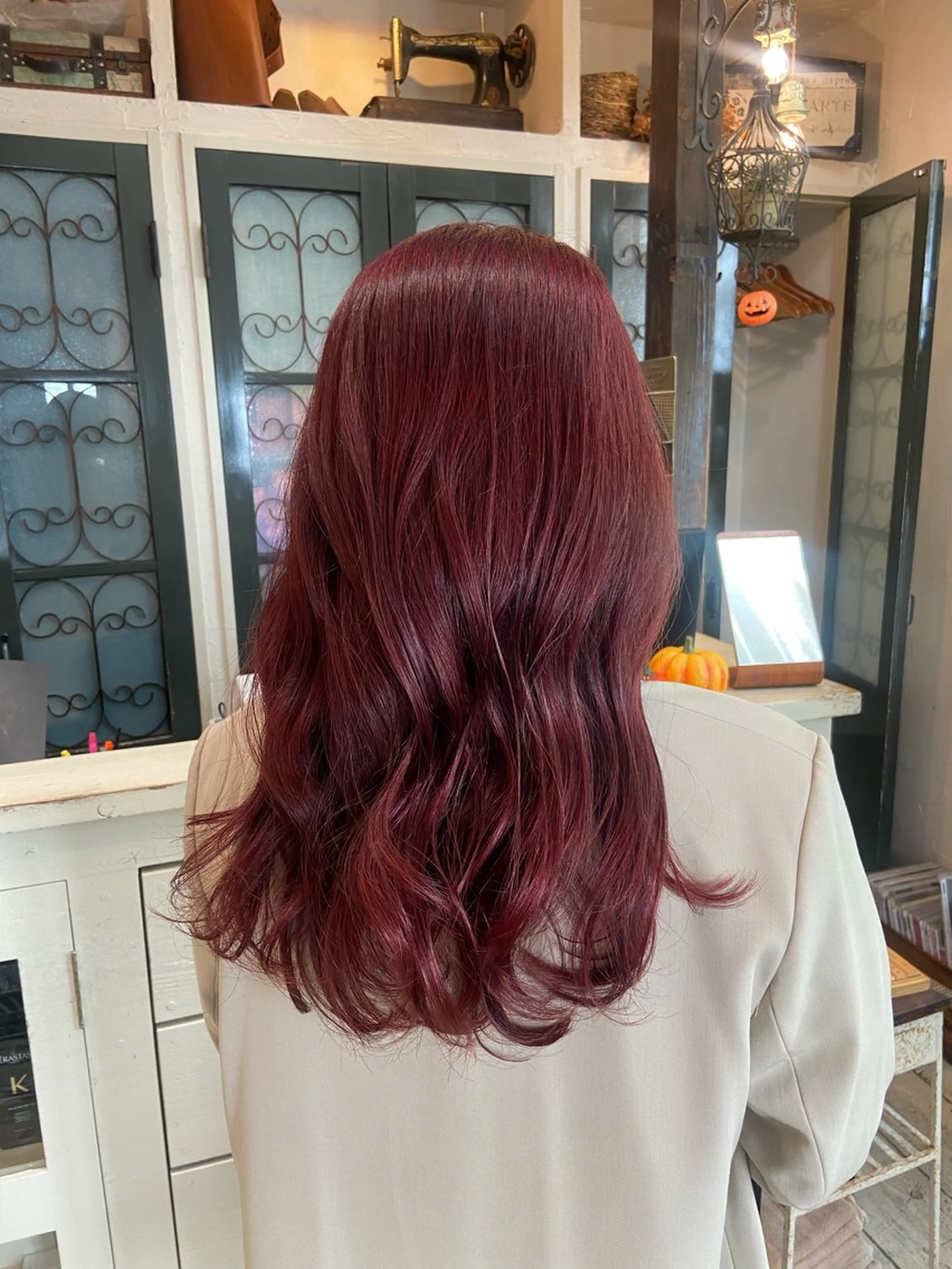 ロング カラー ブリーチ ブリーチなしカラー ピンクカラー レッドカラー ローズカラー ダメージレス美容師 🌱水島侑理のヘアスタイル