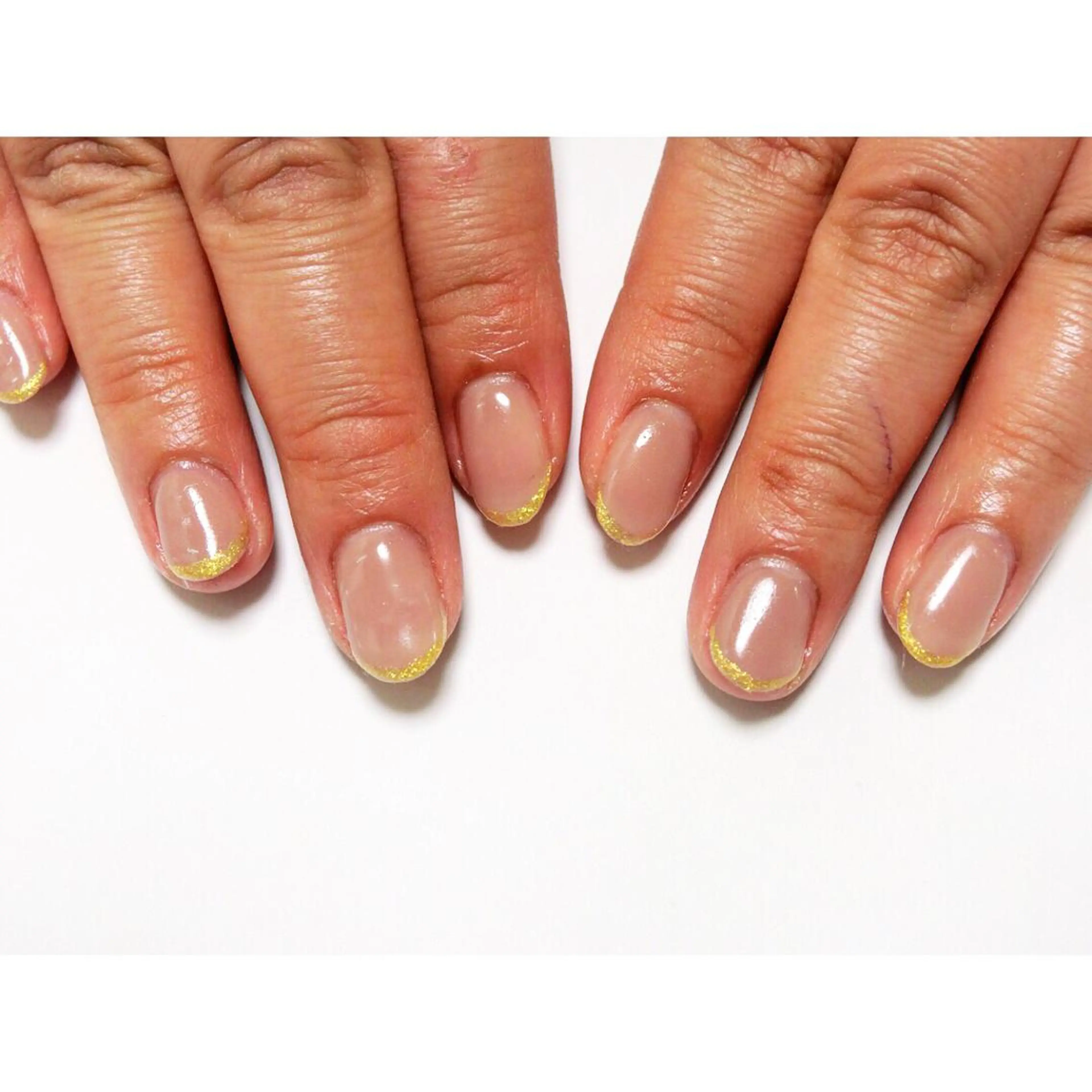 ネイル シンプルネイル 痛ネイル/ワンホン/ フィルイン/長さだしのネイルデザイン