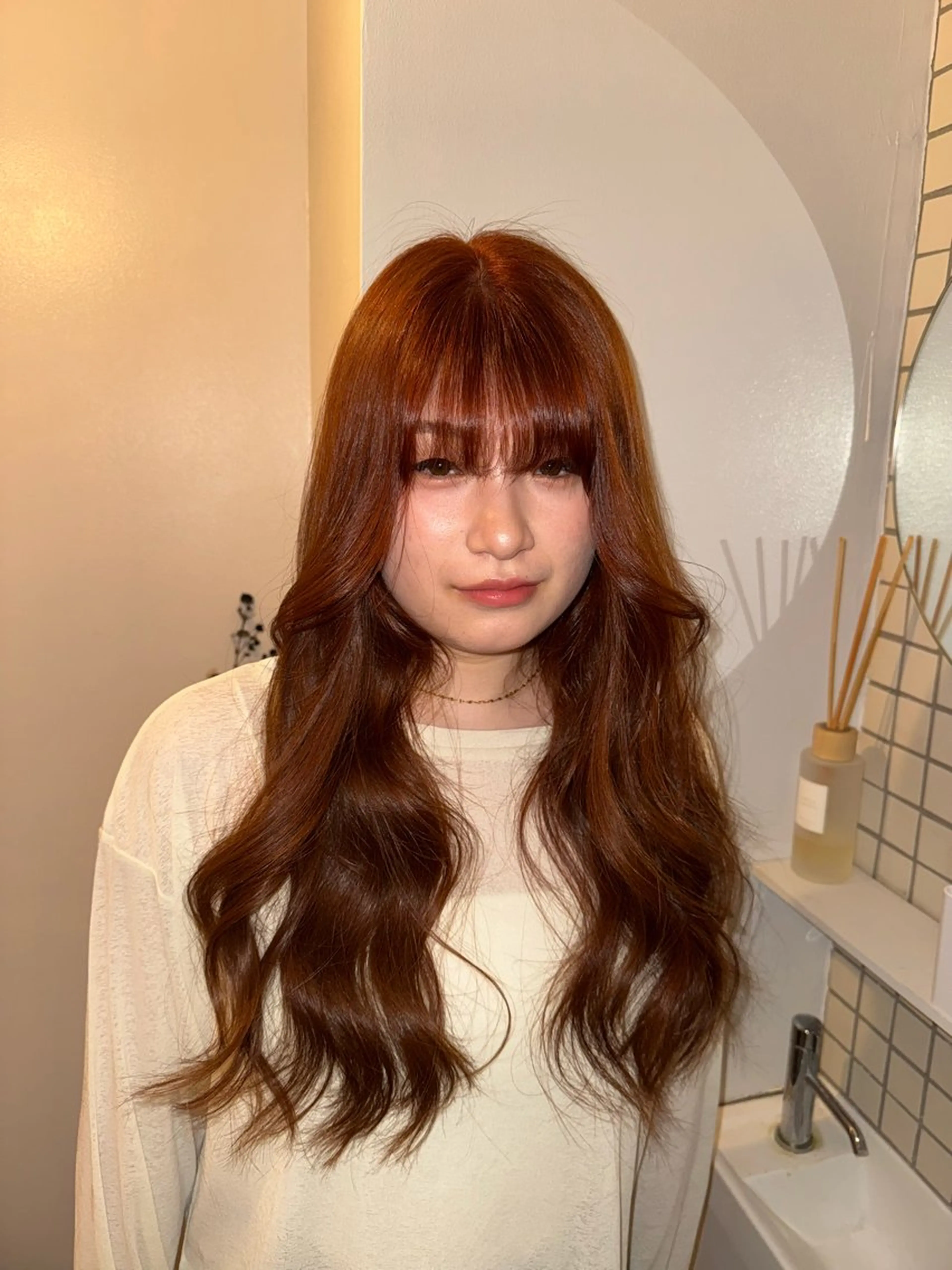 ロング ヘアカラー トリートメント 海外風/暖色🧡 /Unaのヘアスタイル