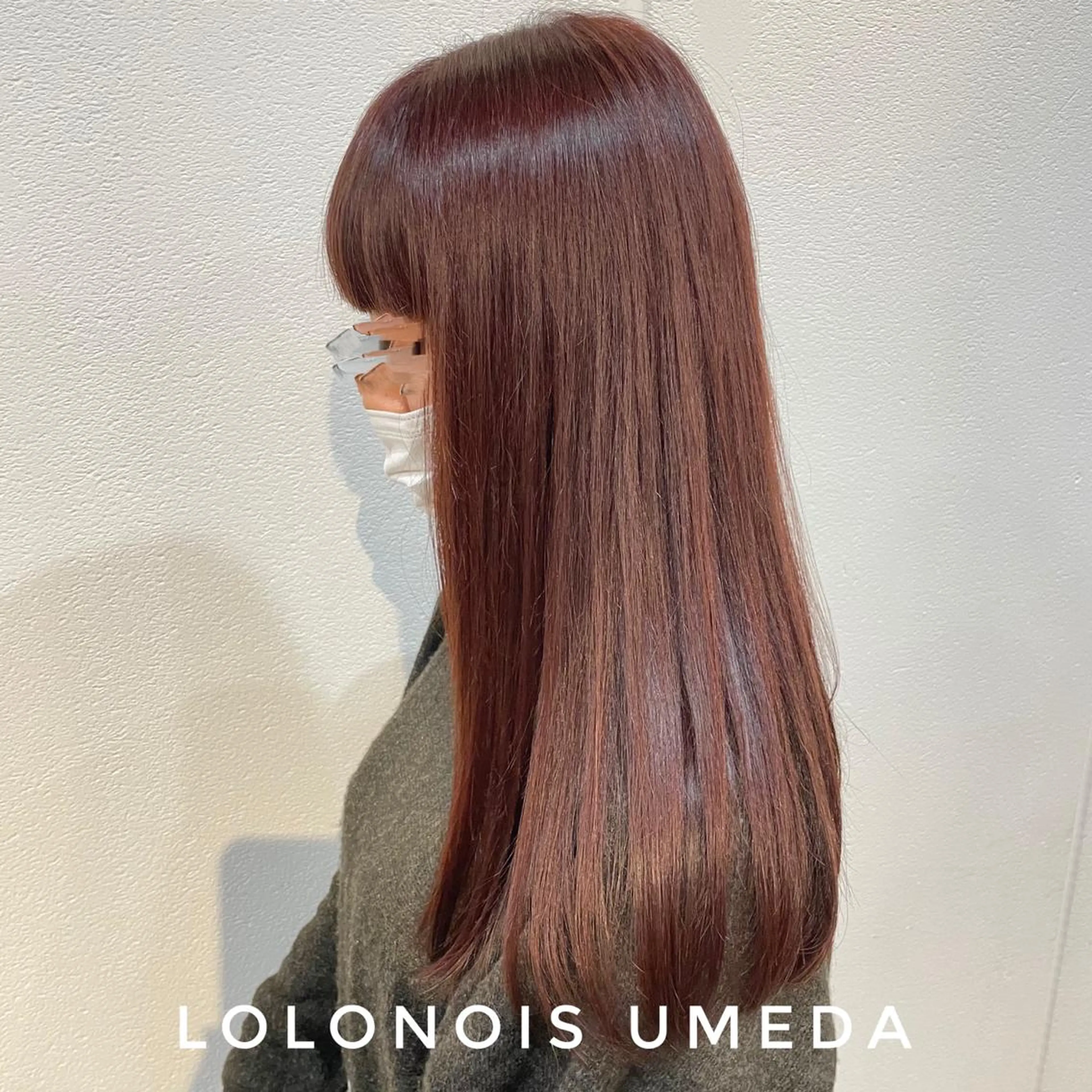 ロング カラー ブラウンカラー レッドカラー レッドブラウン Lolonois梅田 /Okazaki:)のヘアスタイル