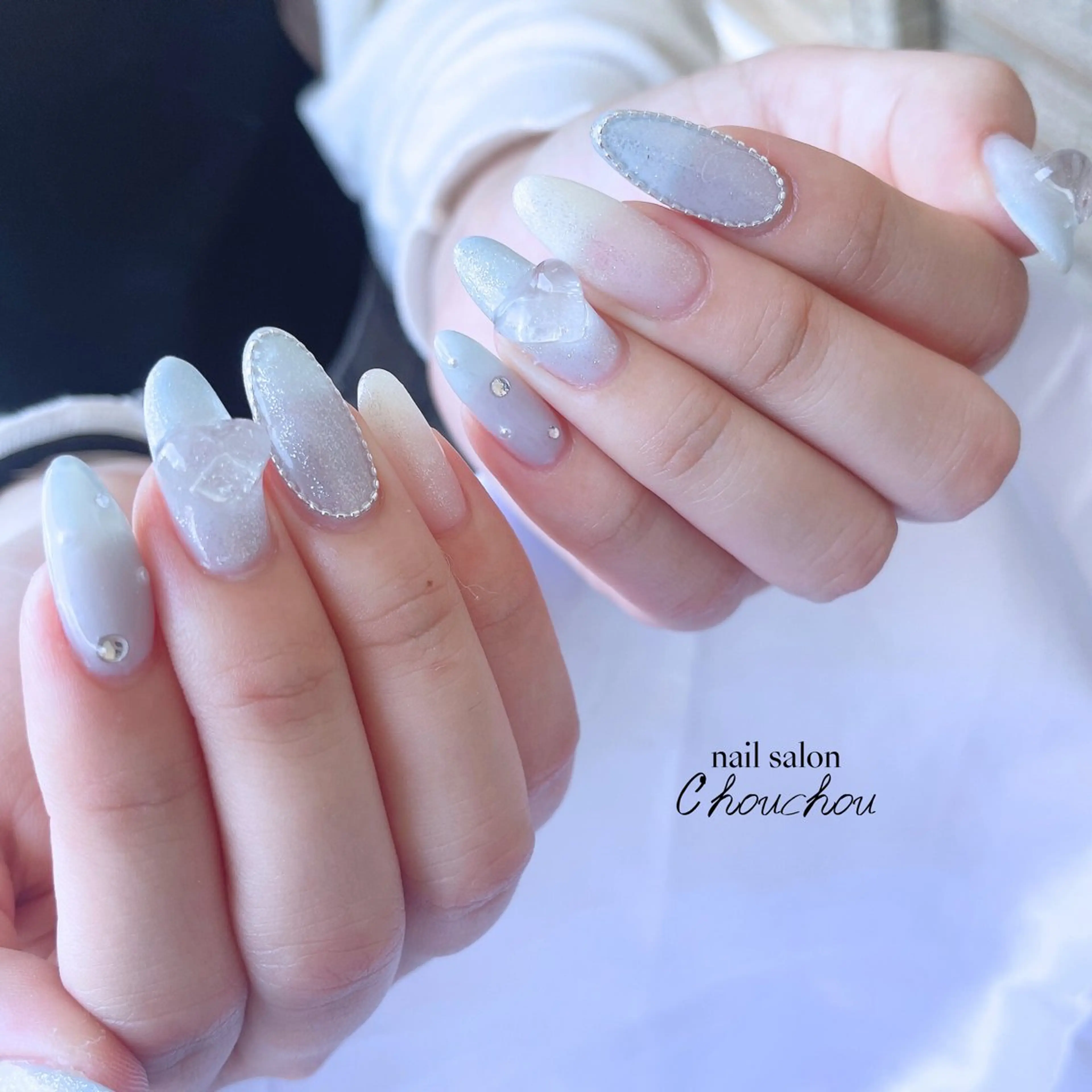 ネイル クリアネイル ハート C'hou chouのネイルデザイン