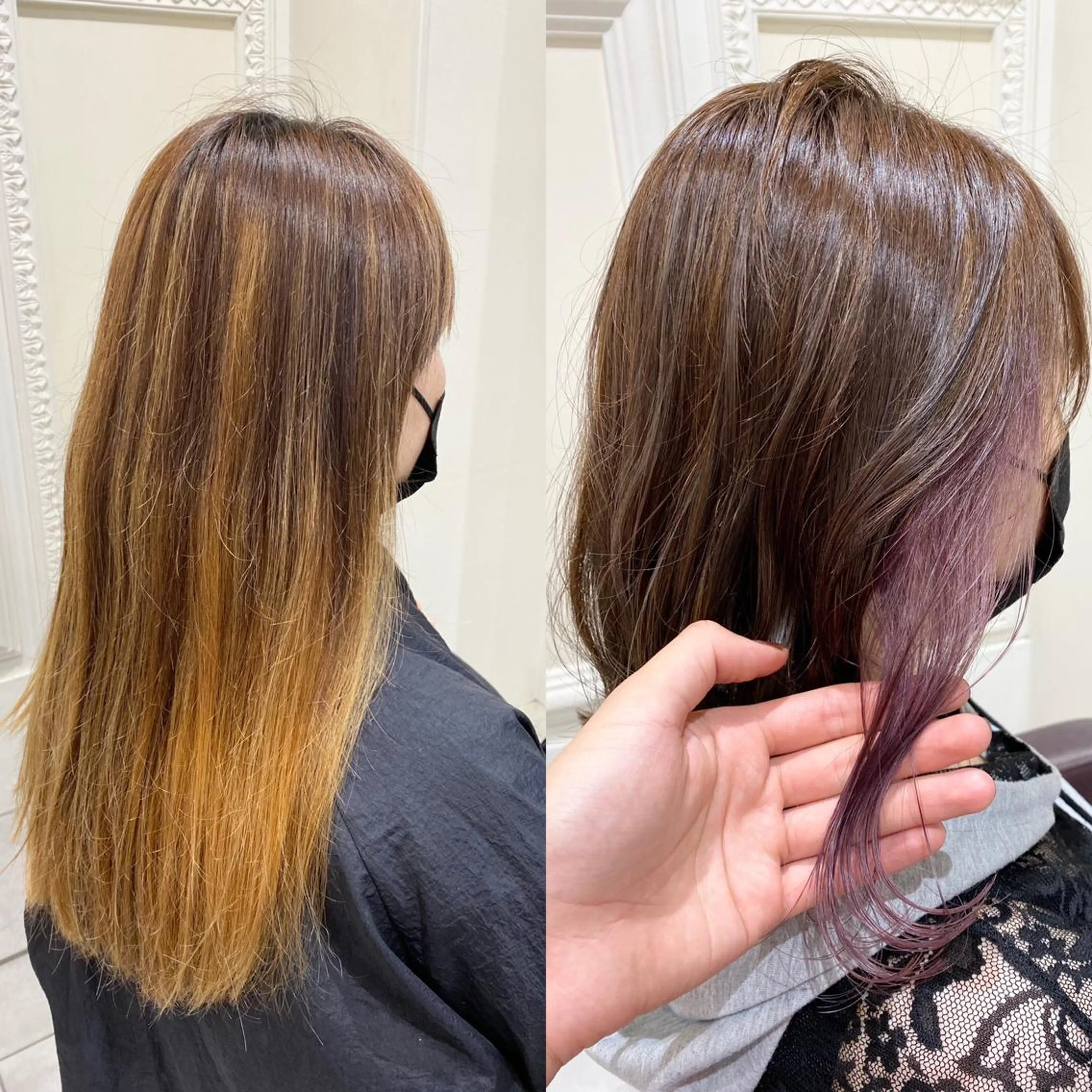 ミディアム アッシュ カット ヘアカラー 暗髪透明感カラー/ インナー/小島良太のヘアスタイル