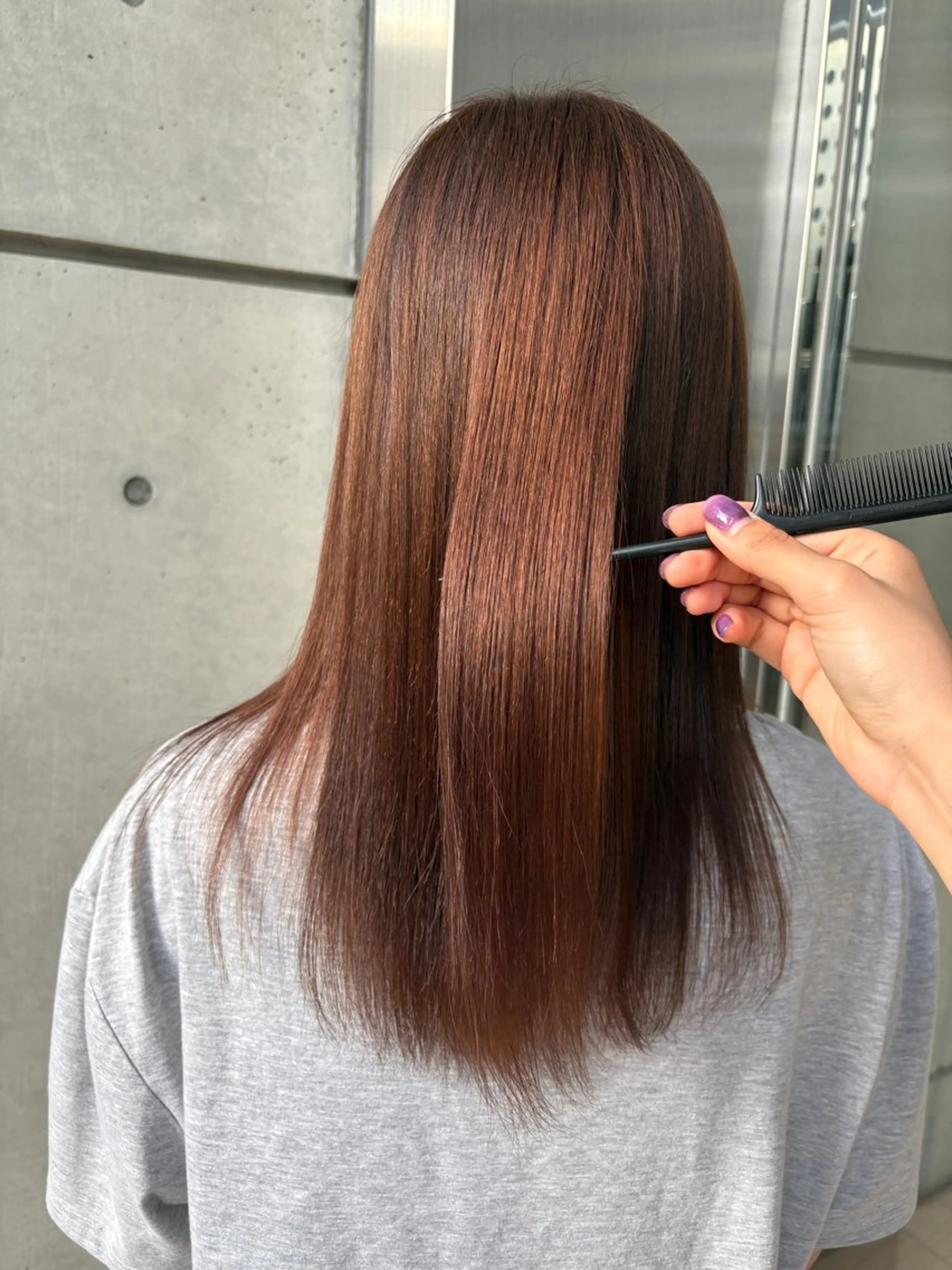 ロング 縮毛矯正 abe yuikaのヘアスタイル