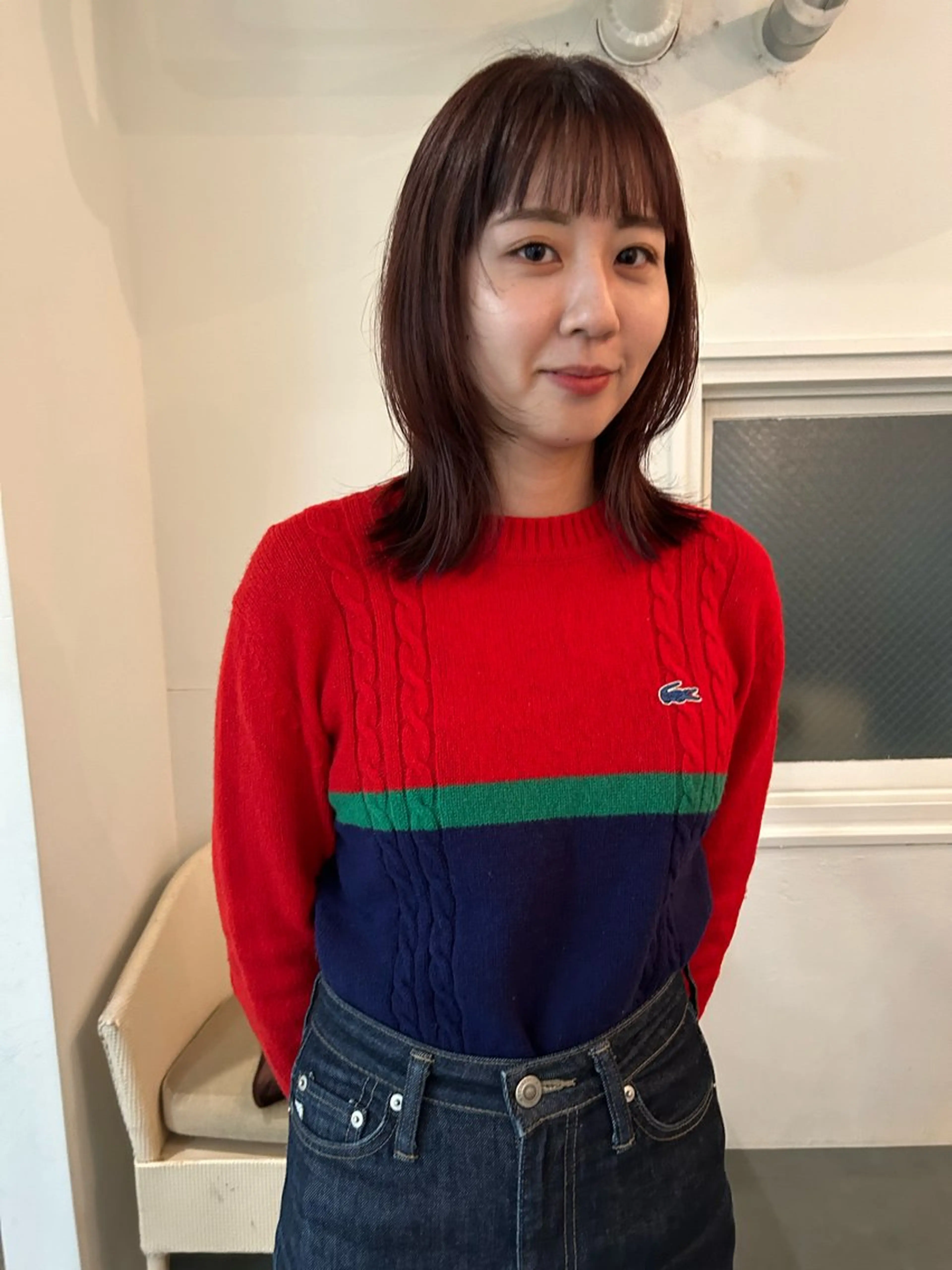 ミディアム カット ヘアカラー 原 瑞希のヘアスタイル