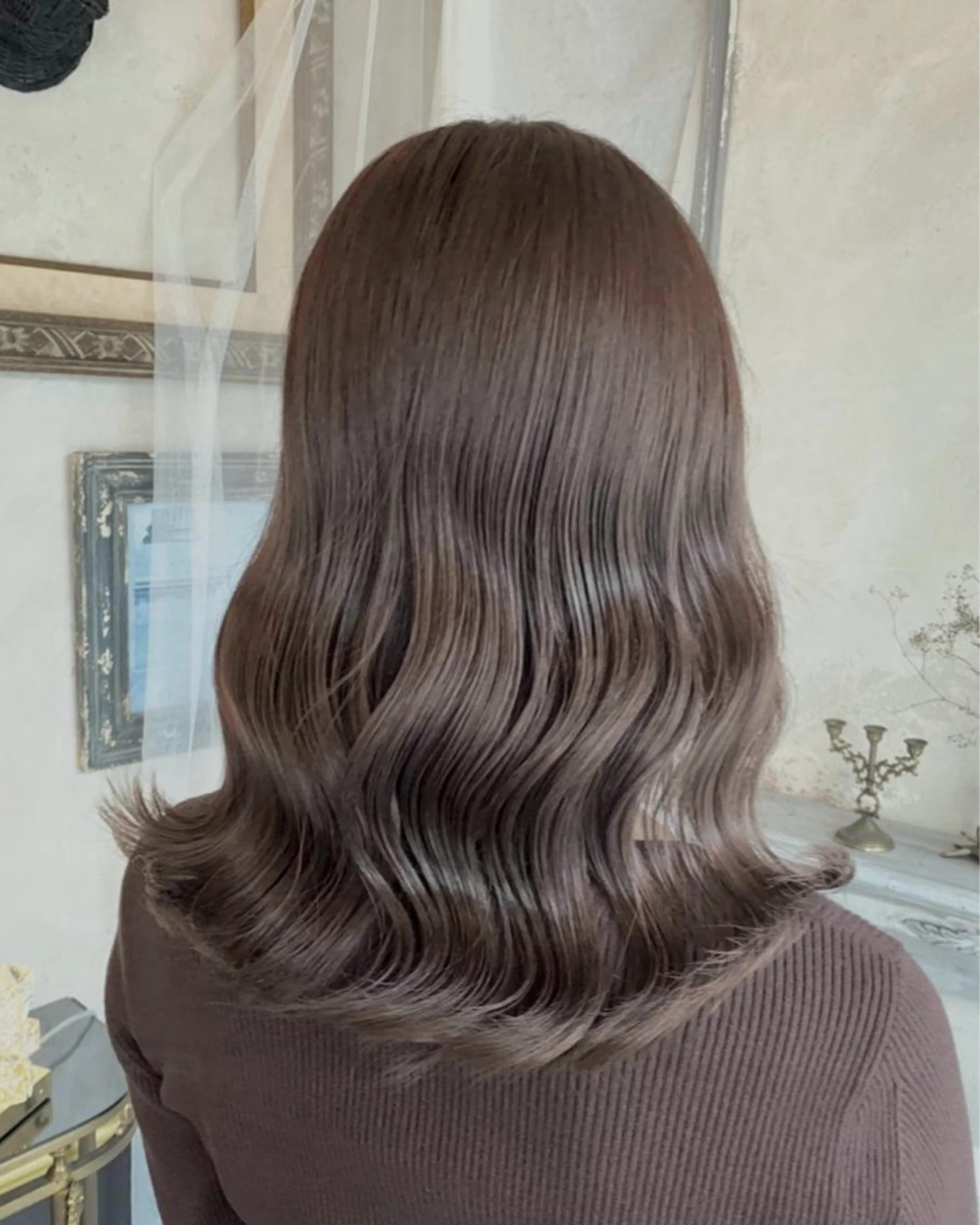 ミディアム カラー ヘアカラー トリートメント レイヤー/髪質改善 SAKIのヘアスタイル