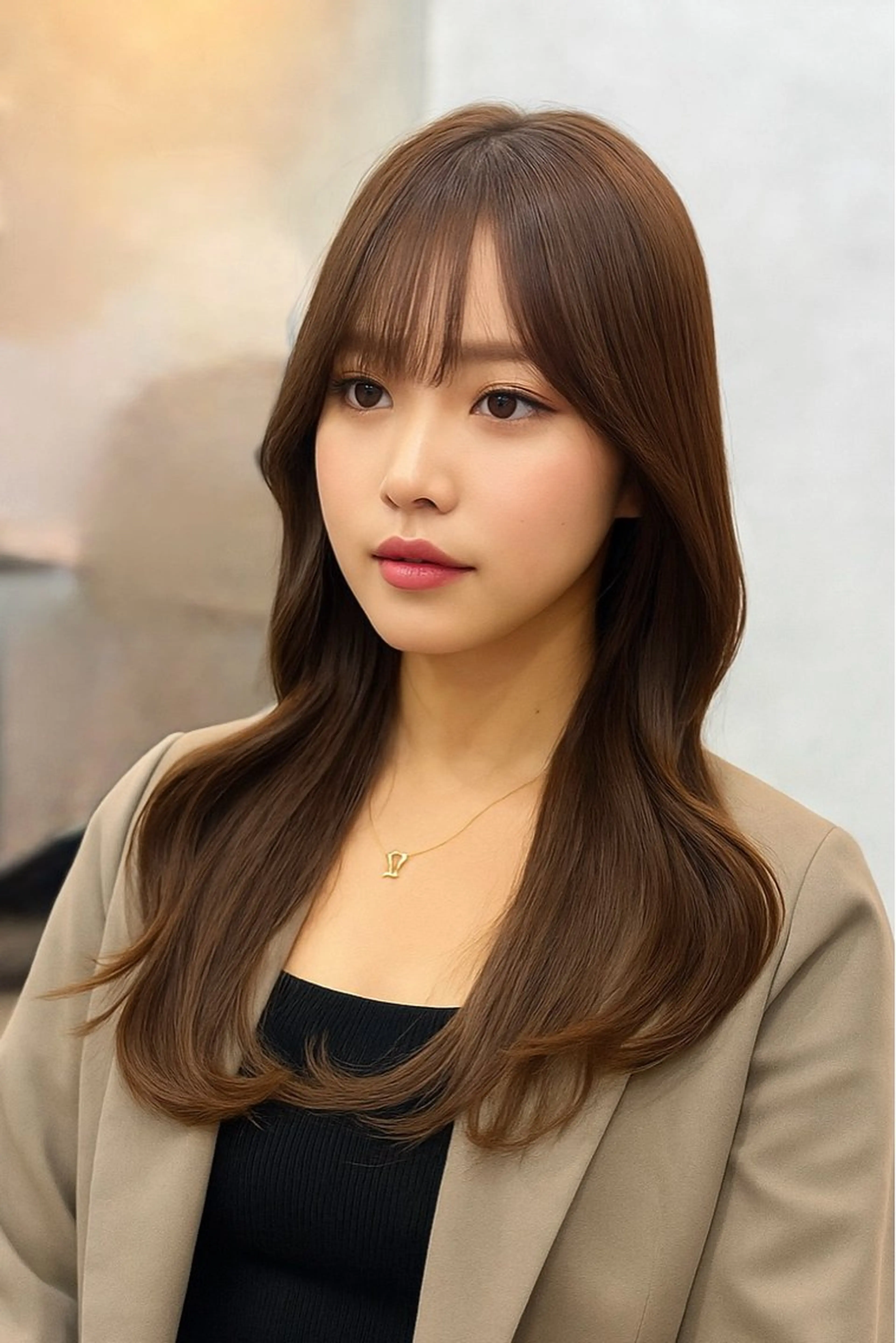 ロング カット ヘアカラー ✨韓国ヘア✨ レイヤー✂️鎌倉楓麻のヘアスタイル