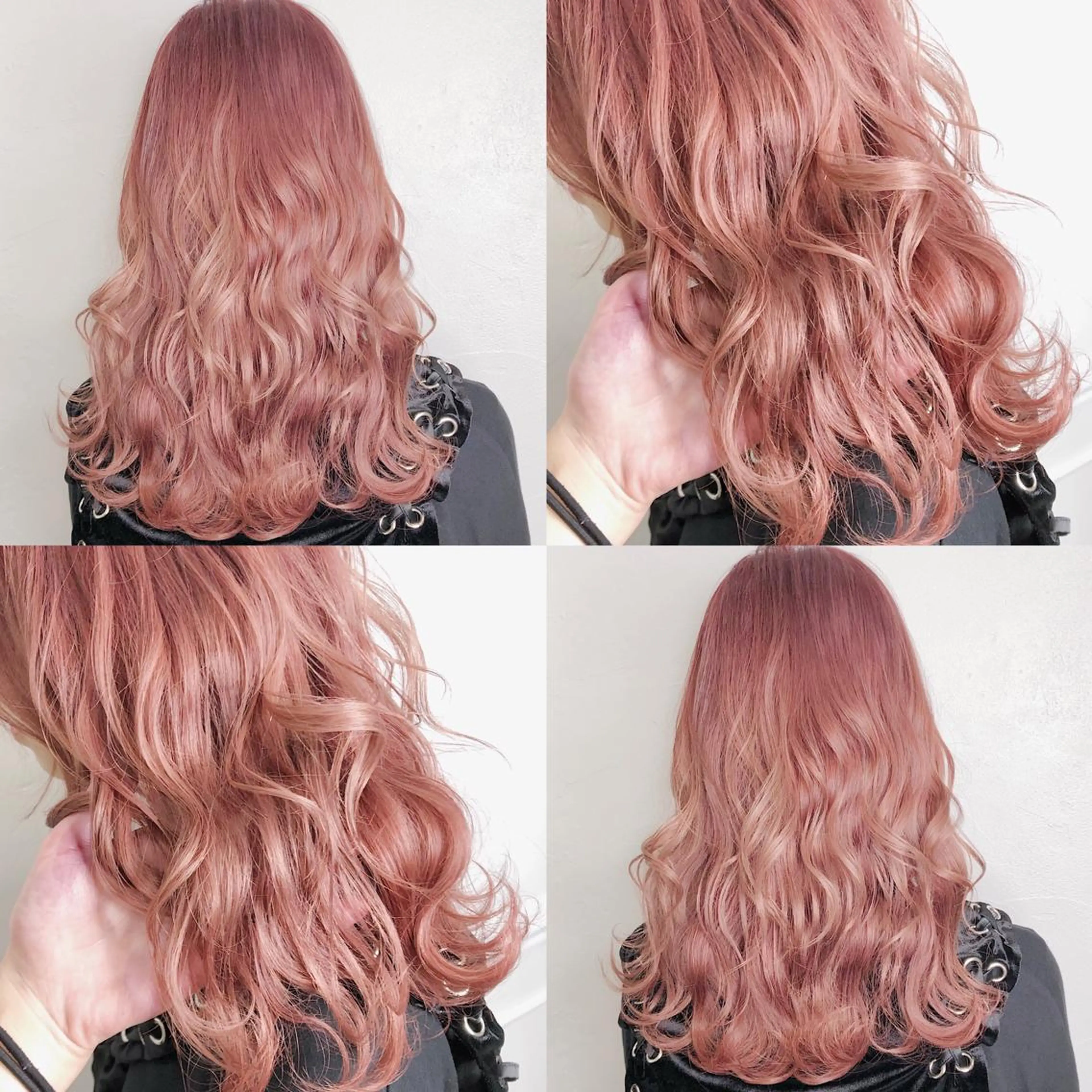 ロング カラー ヘアアレンジ メンズ キッズ ピンクカラー ヘアカラー トリートメント 💟Chloe原宿店 🩶ハイトーンのヘアスタイル