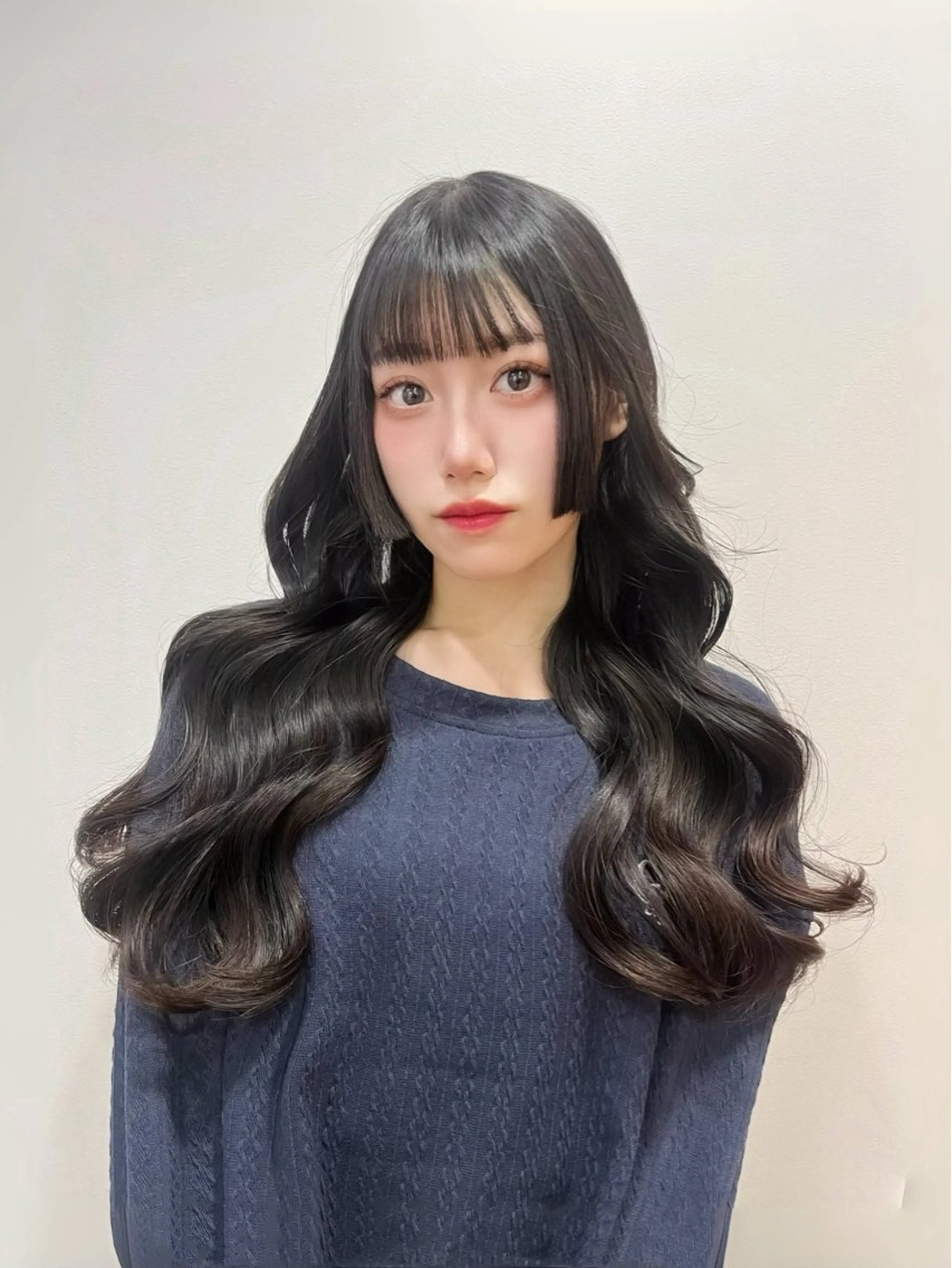 ロング 韓国メンズ特化 ダウン・毛流れパーマのヘアスタイル