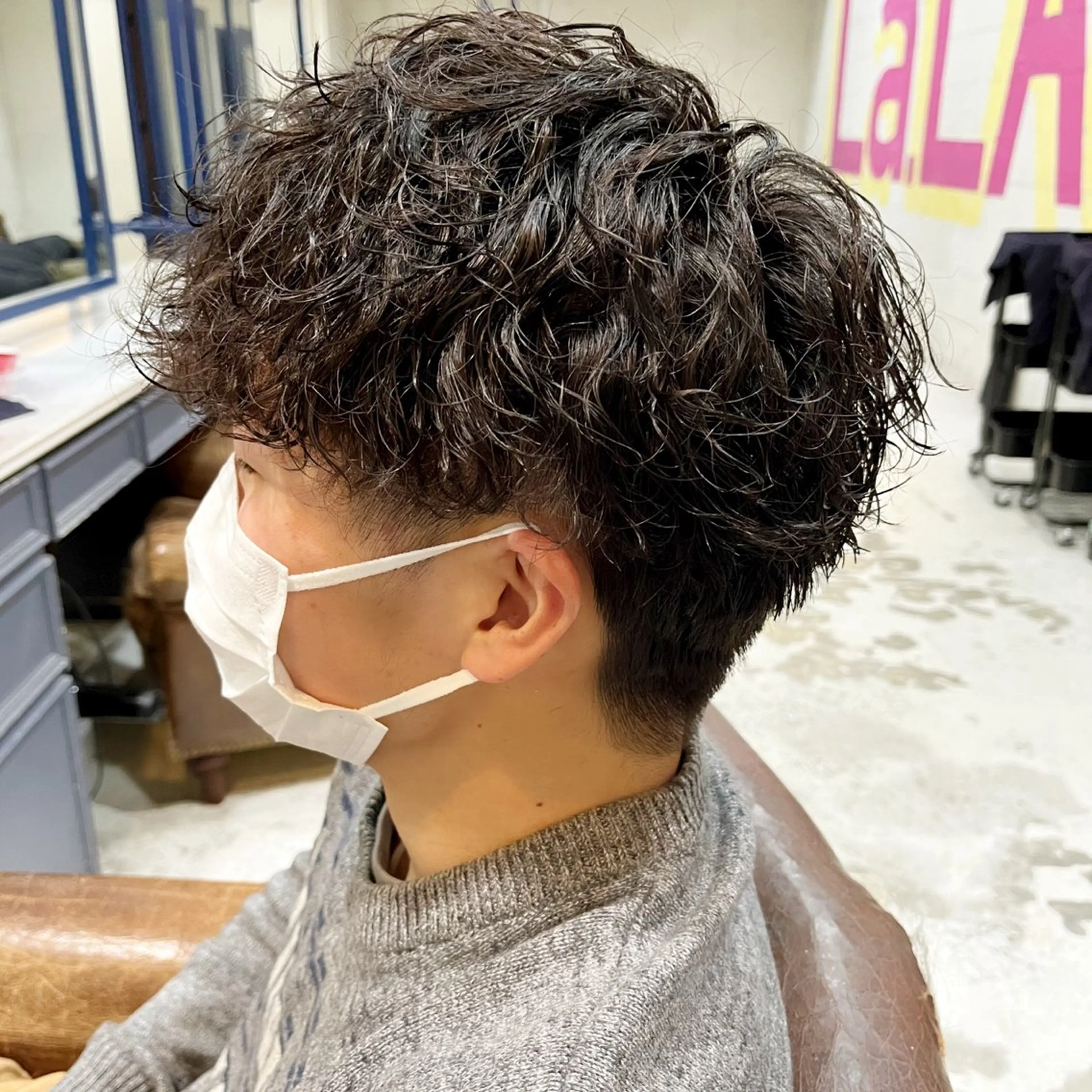 パーマ メンズ カット パーマ トリートメント ハイトーン/デザイン カラー/DAICHIのヘアスタイル