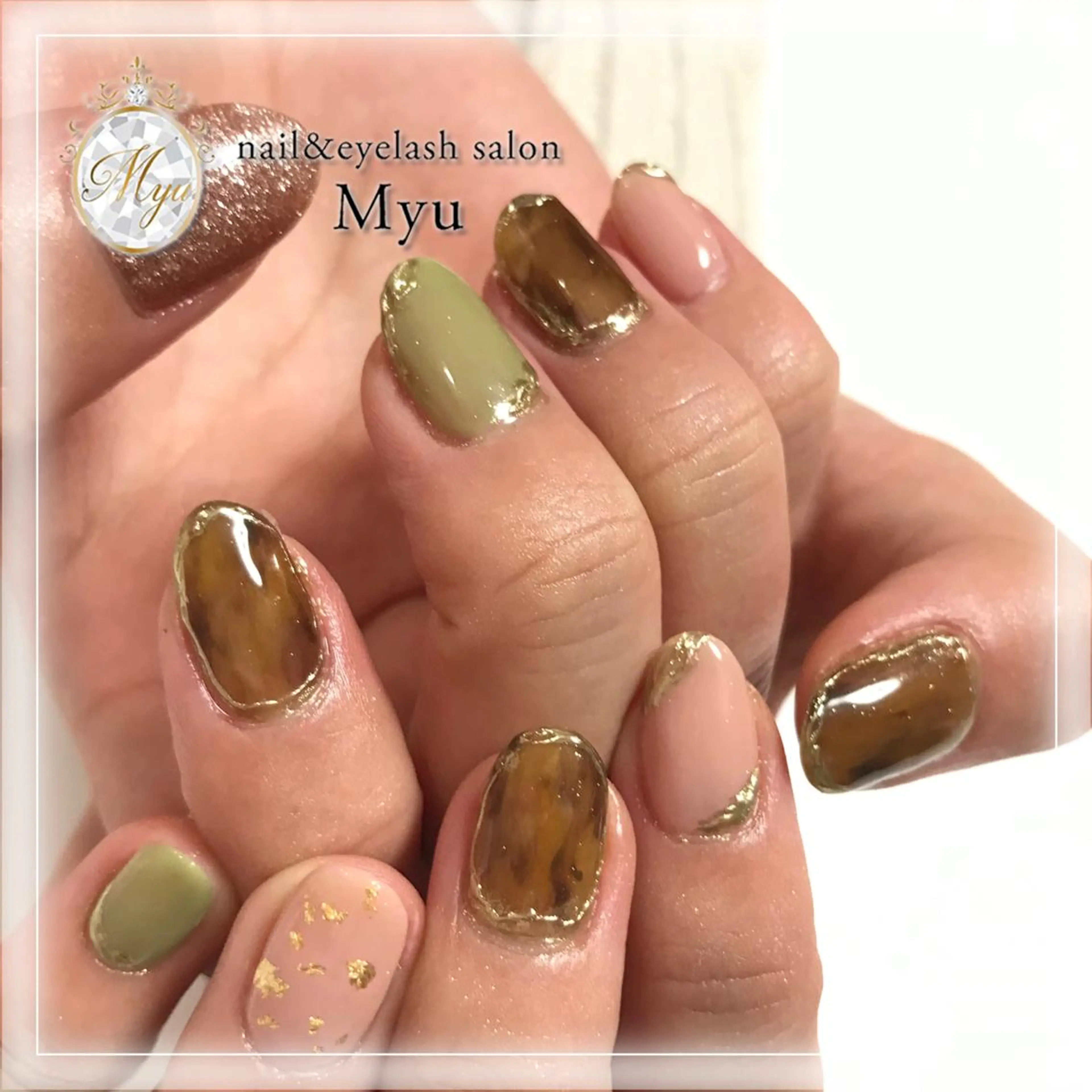 ネイル アートネイル ジェルネイル myu天神店 かえでのネイルデザイン