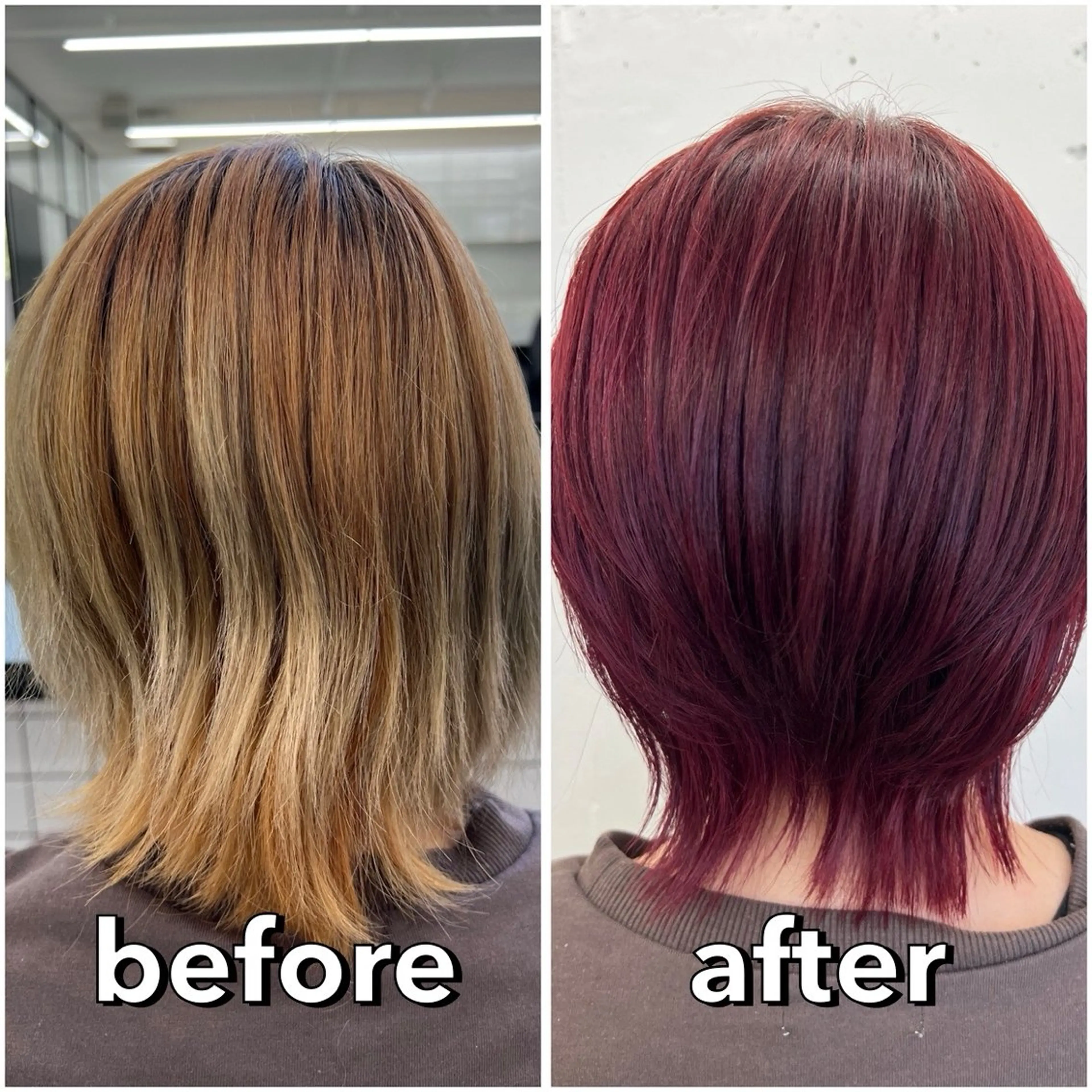 ショート カラー ボルドーカラー レッドカラー ヘアカラー トリートメント あすか JILLSTUDIOのヘアスタイル