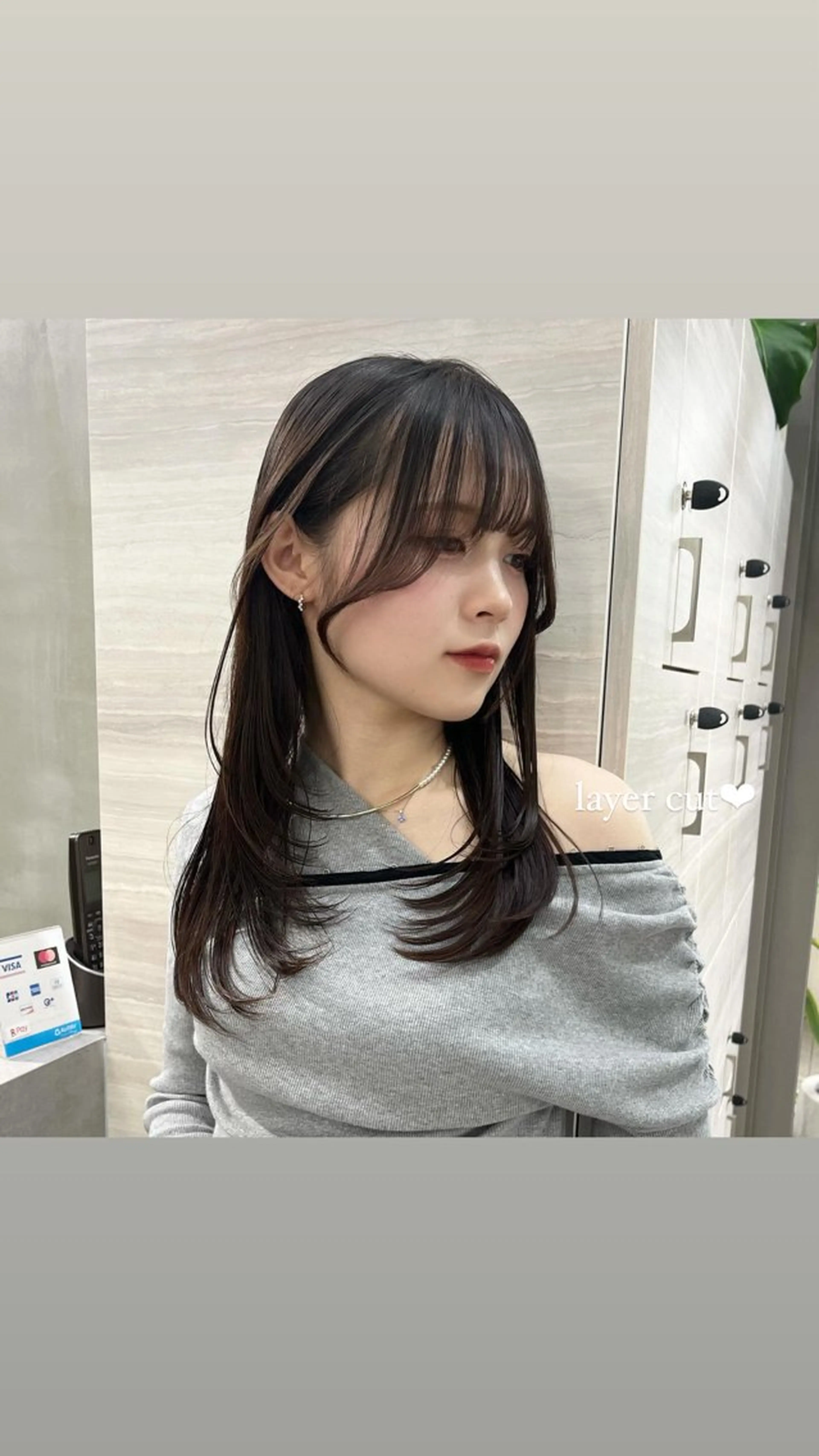 ロング カラー レイヤーカット 小顔カット カット the path ナツミのヘアスタイル