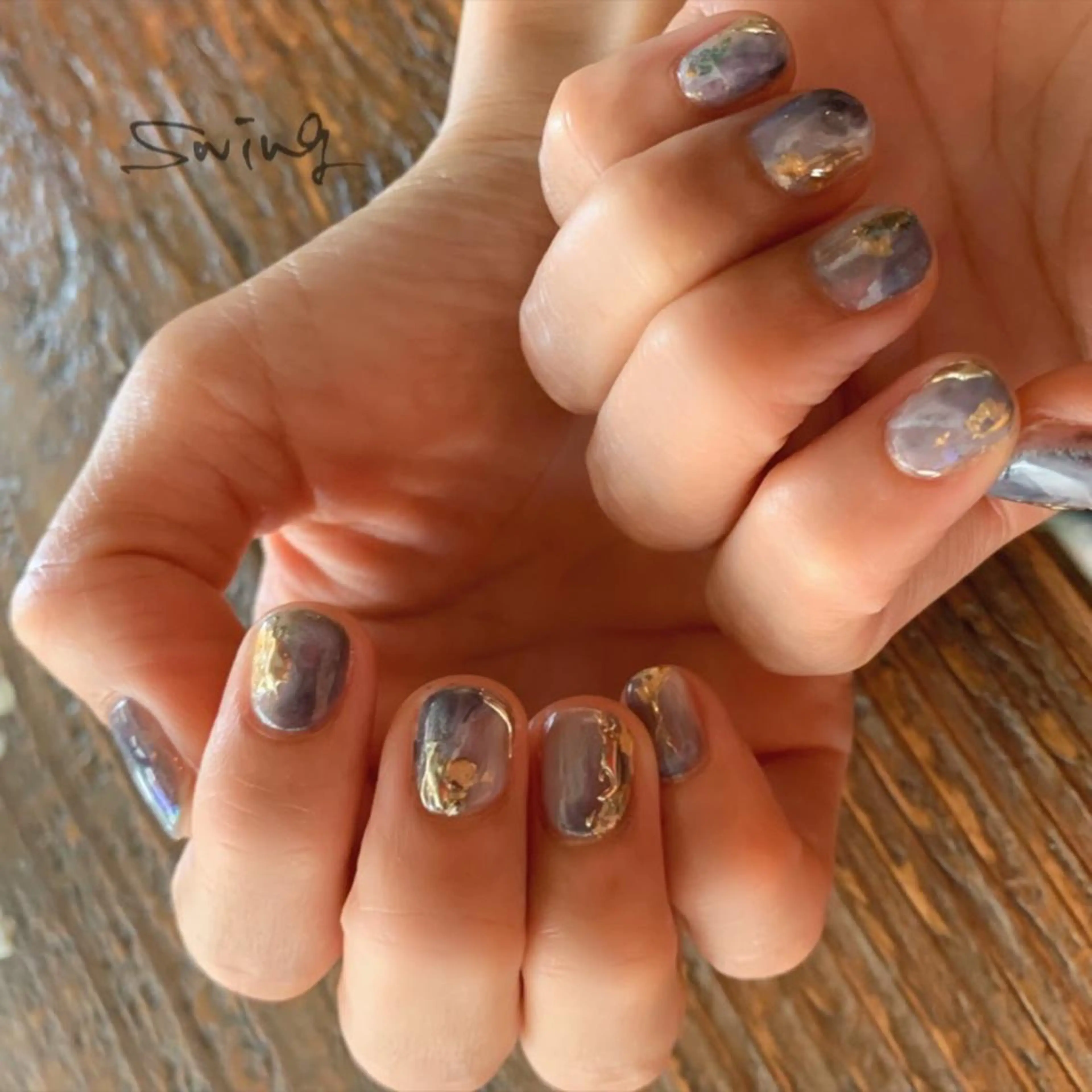 ネイル ネイビー ニュアンスネイル ハンドネイル SWING Nail Salon所属・Yoshida Takakoのネイルデザイン
