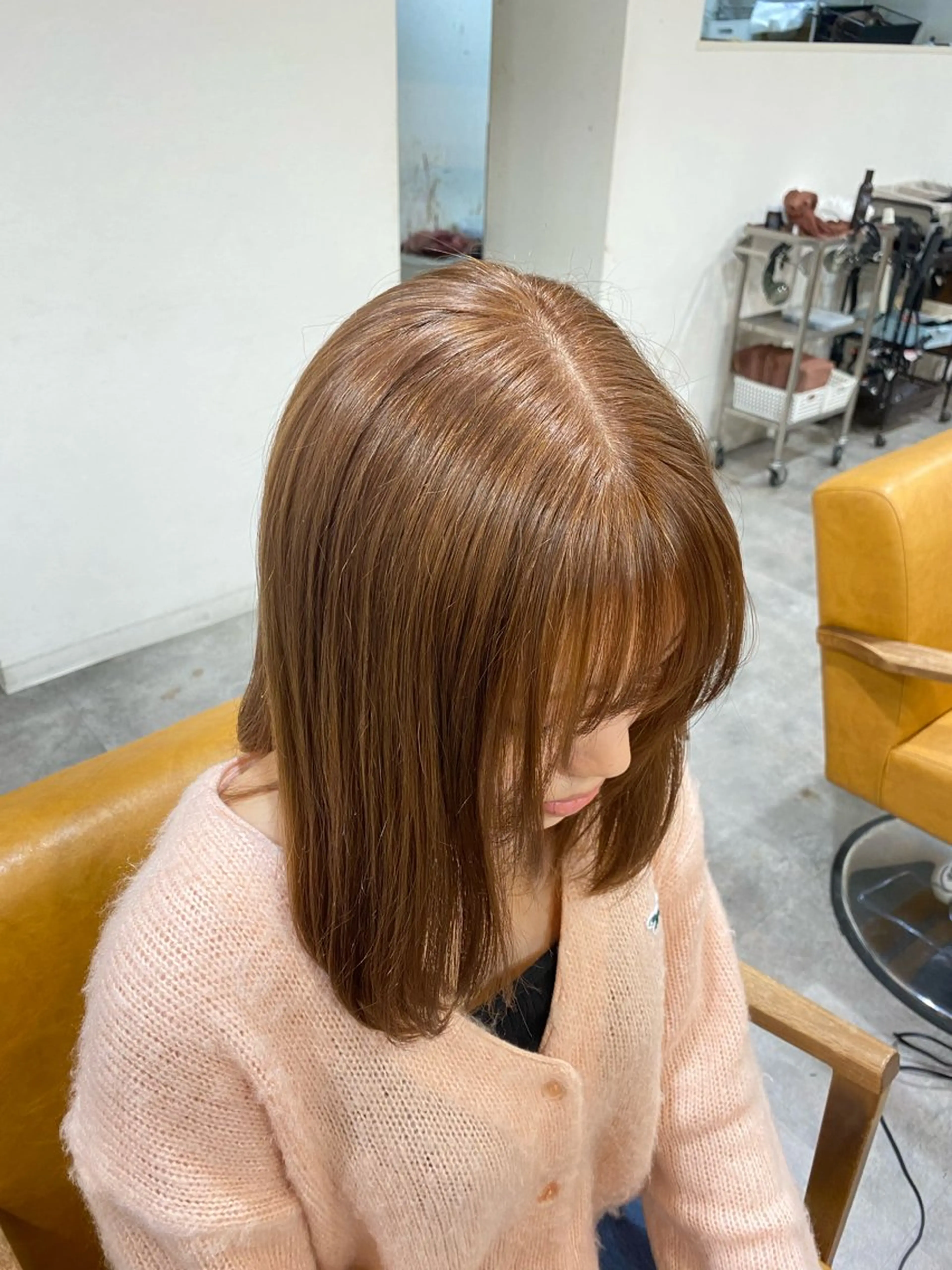 ミディアム カラー ブリーチ ケアブリーチ 石川 雅のヘアスタイル