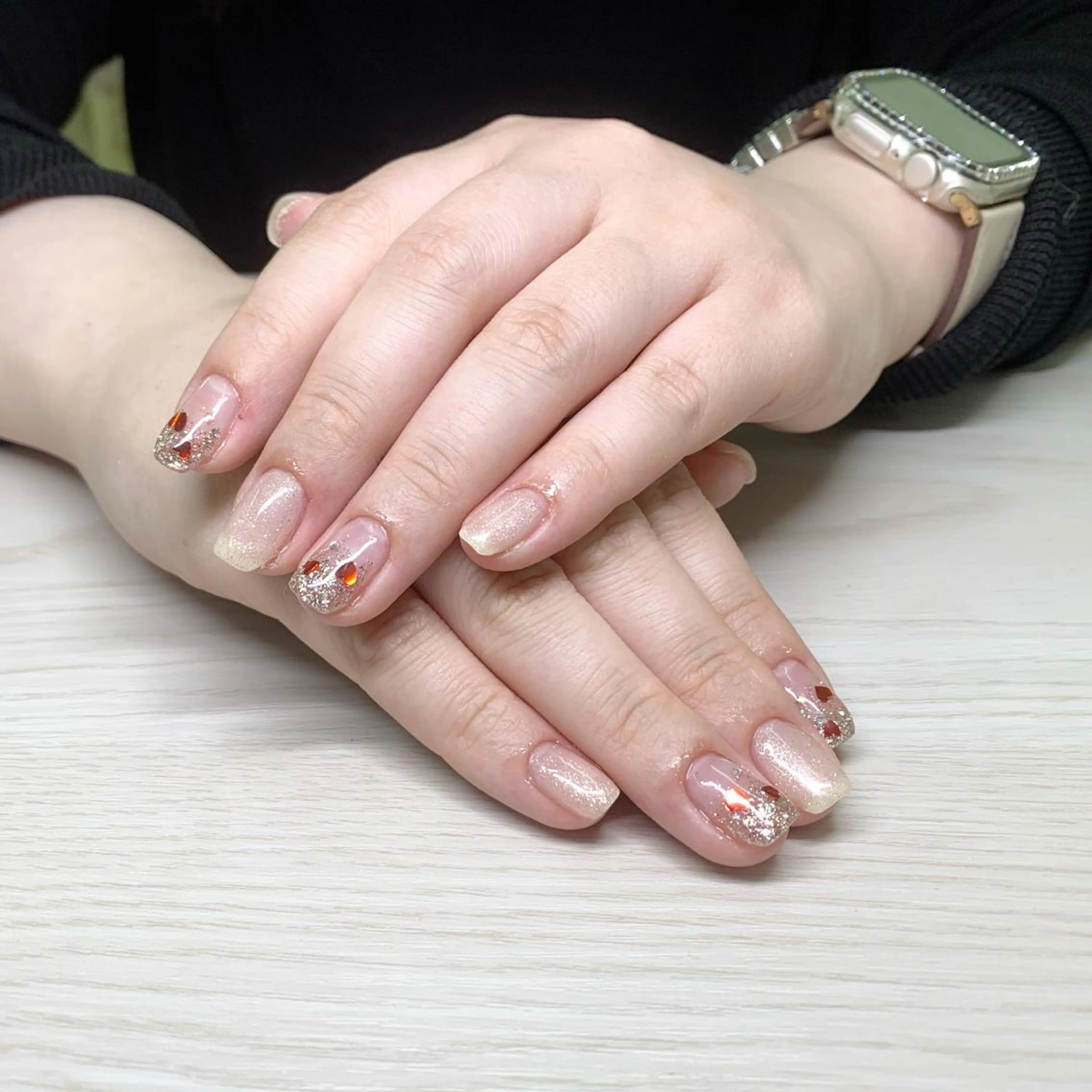 ネイル ハート ラメ(グリッター) ネイリストKanon シェルウェリナ 船橋のネイルデザイン