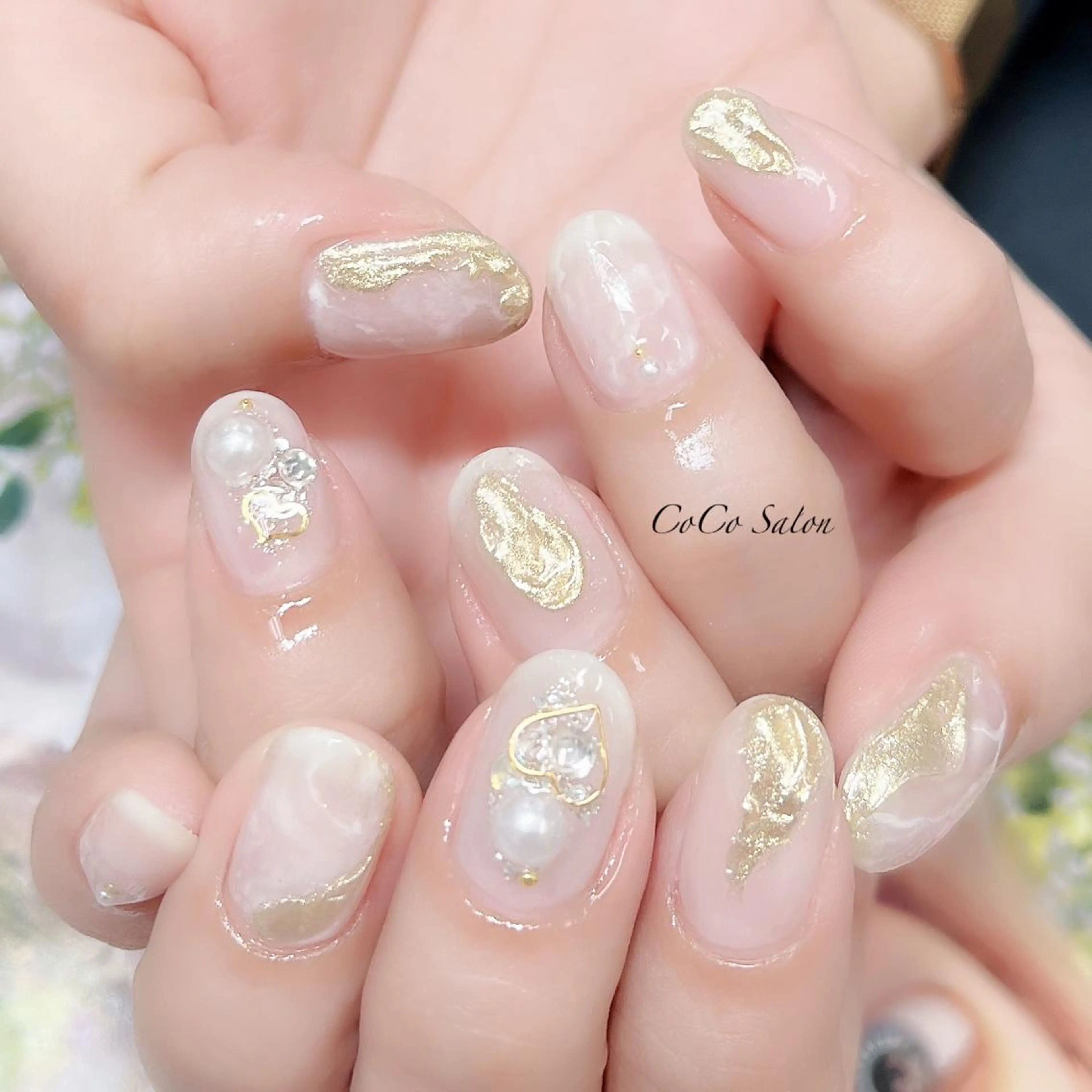 ネイル 長さ出し ジェルネイル ホログラムネイル キラキラネイル ミラーネイル ハンドネイル CoCoSalon ネイル/まつ毛予約のネイルデザイン