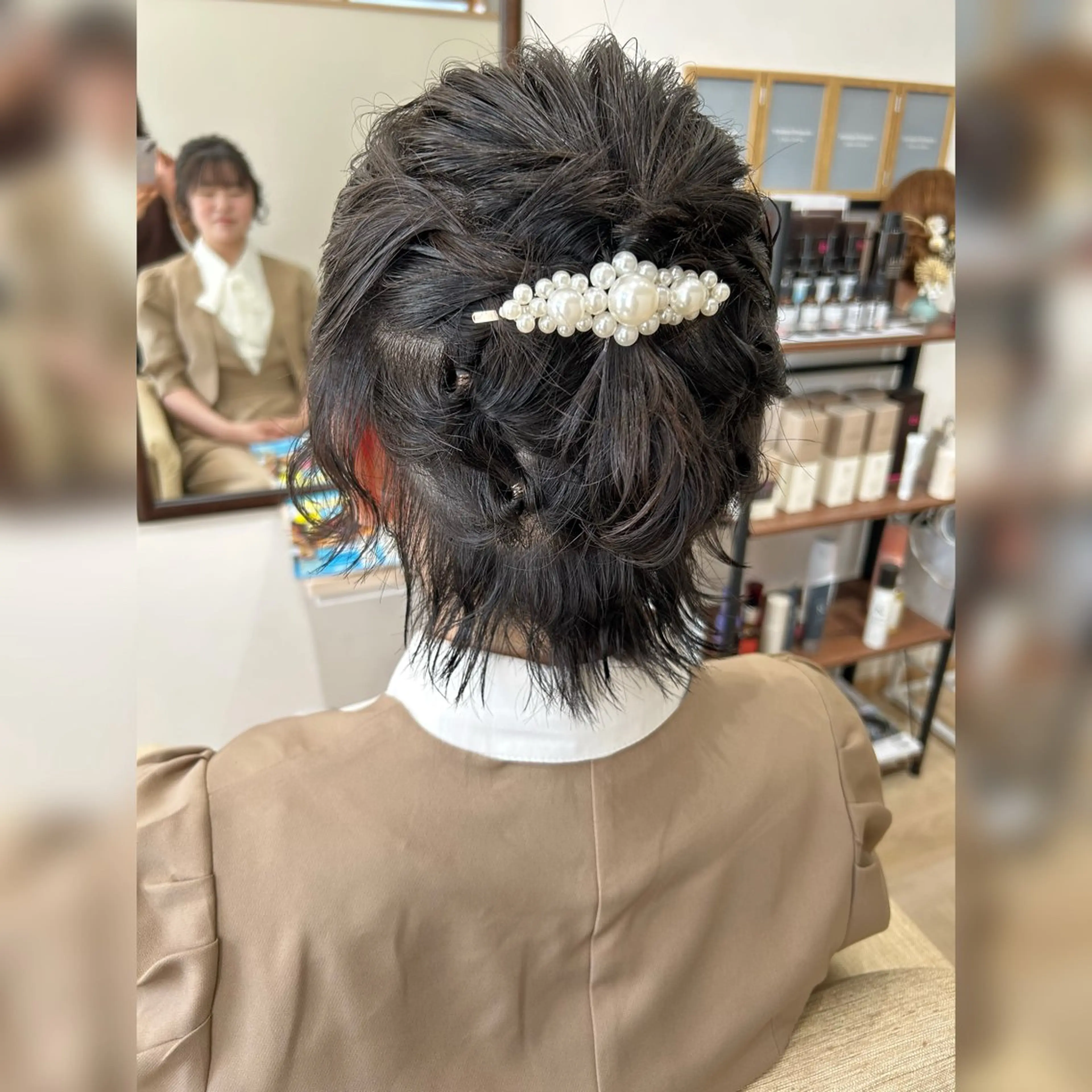 ショート ヘアアレンジ ヘアセット お子様と美容室🧸 HidamaRi絢菜のヘアスタイル