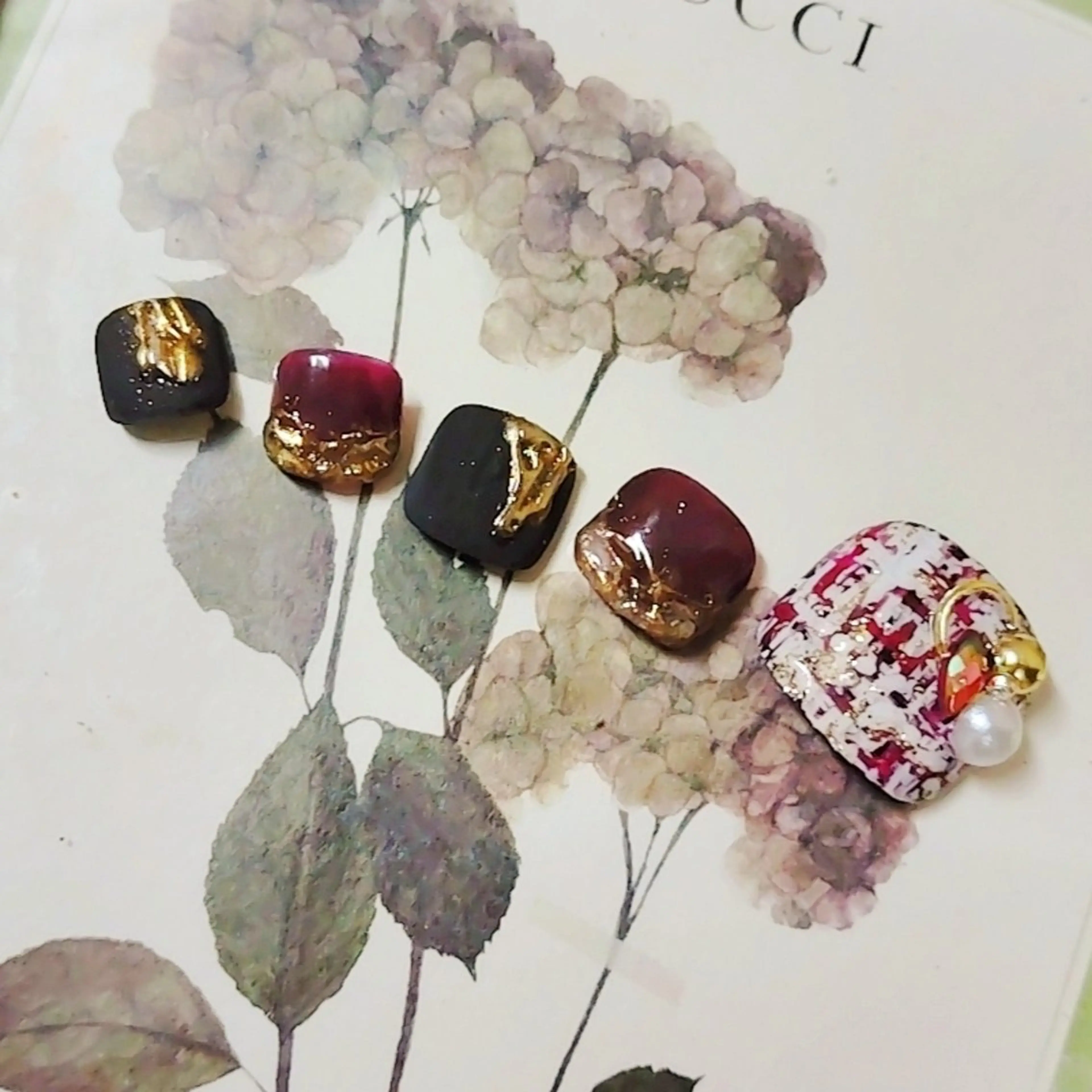 ネイル ツイードネイル フットネイル Jewel SecretBaseのネイルデザイン