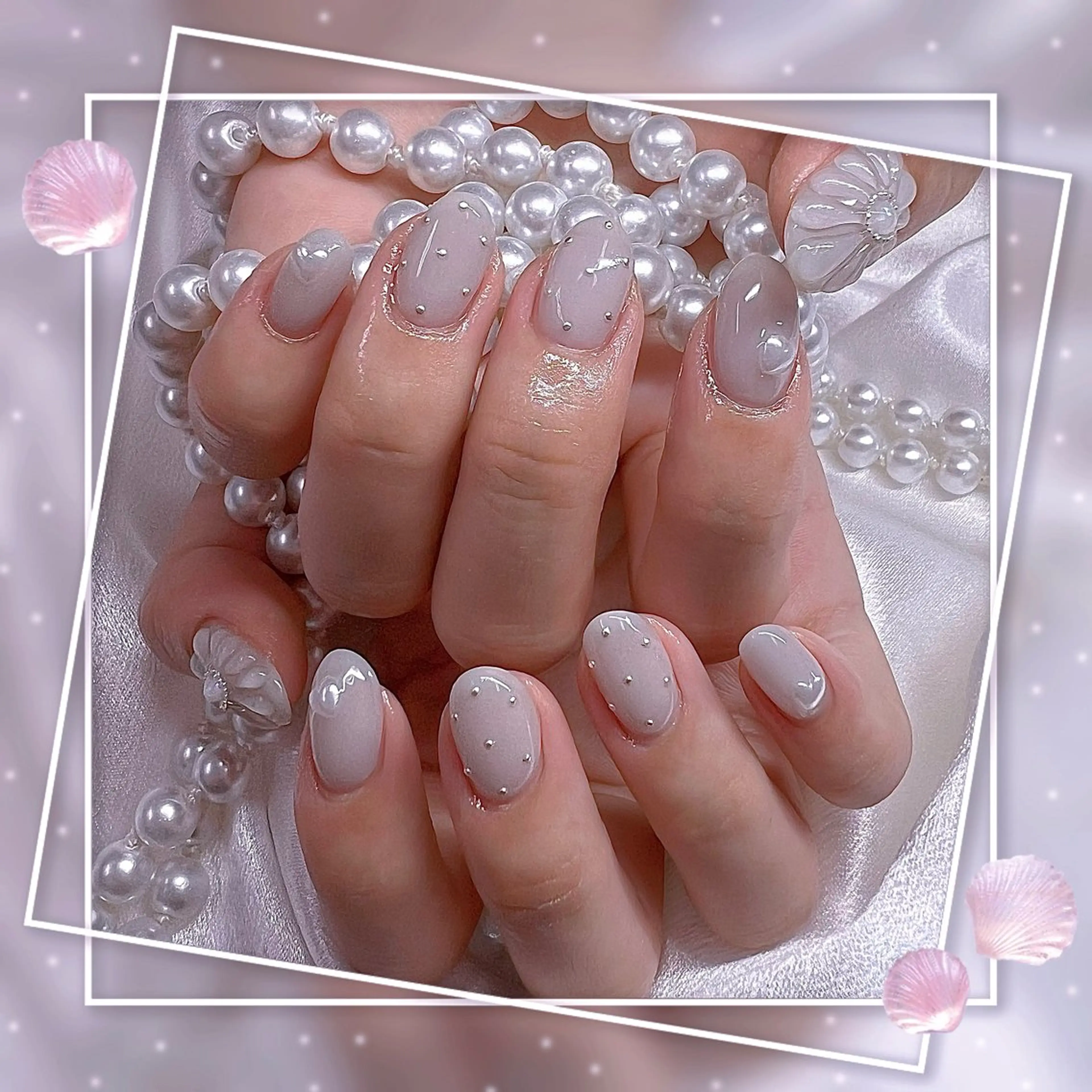 ネイル フレンチネイル グラデーション キラキラネイル 韓国ネイル マグネットネイル ハンドネイル Chill Nailsalonのネイルデザイン