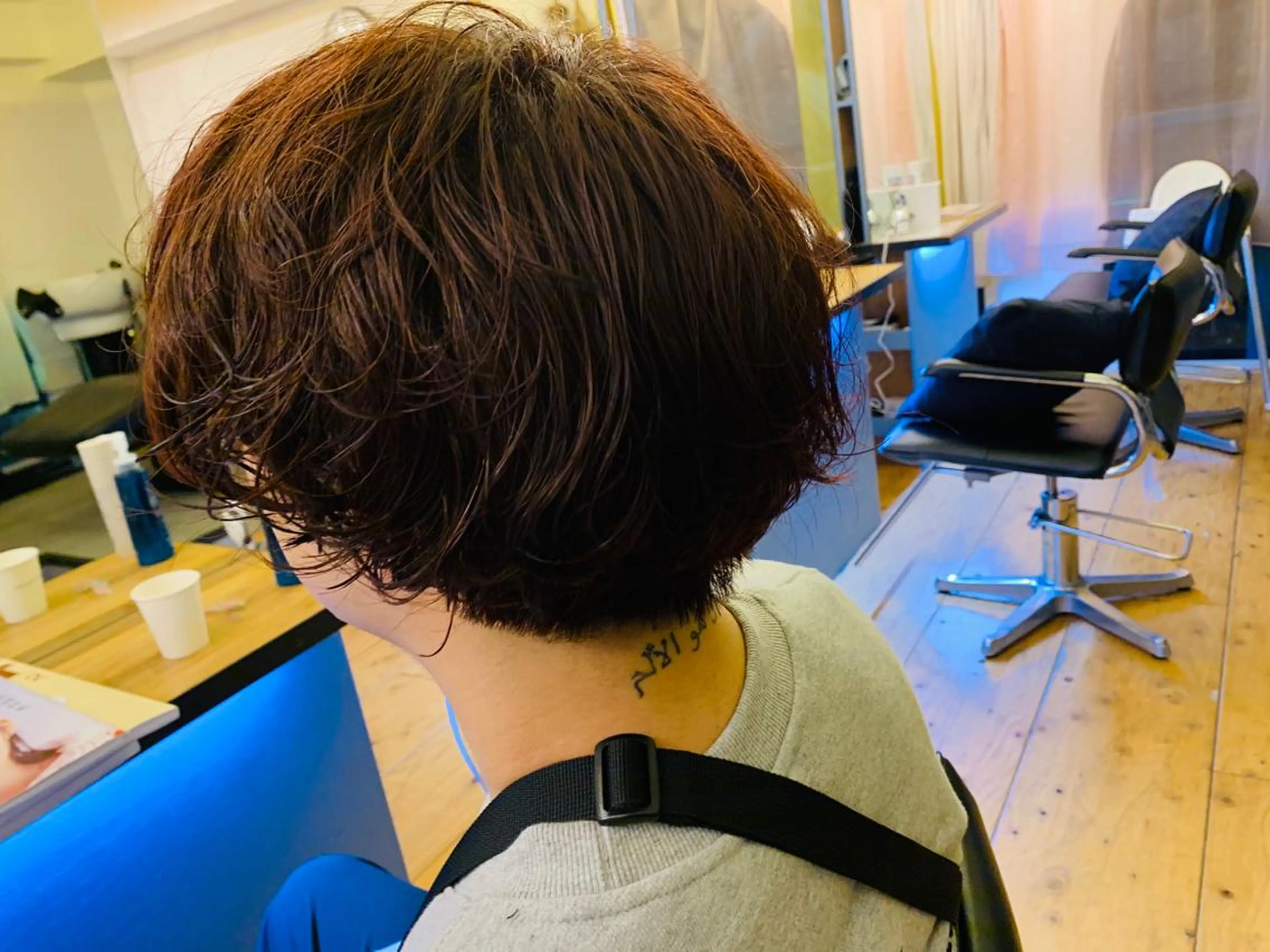 カラー パーマ メンズ メンズパーマ ブラウンカラー レッドカラー Lagom なかだのヘアスタイル