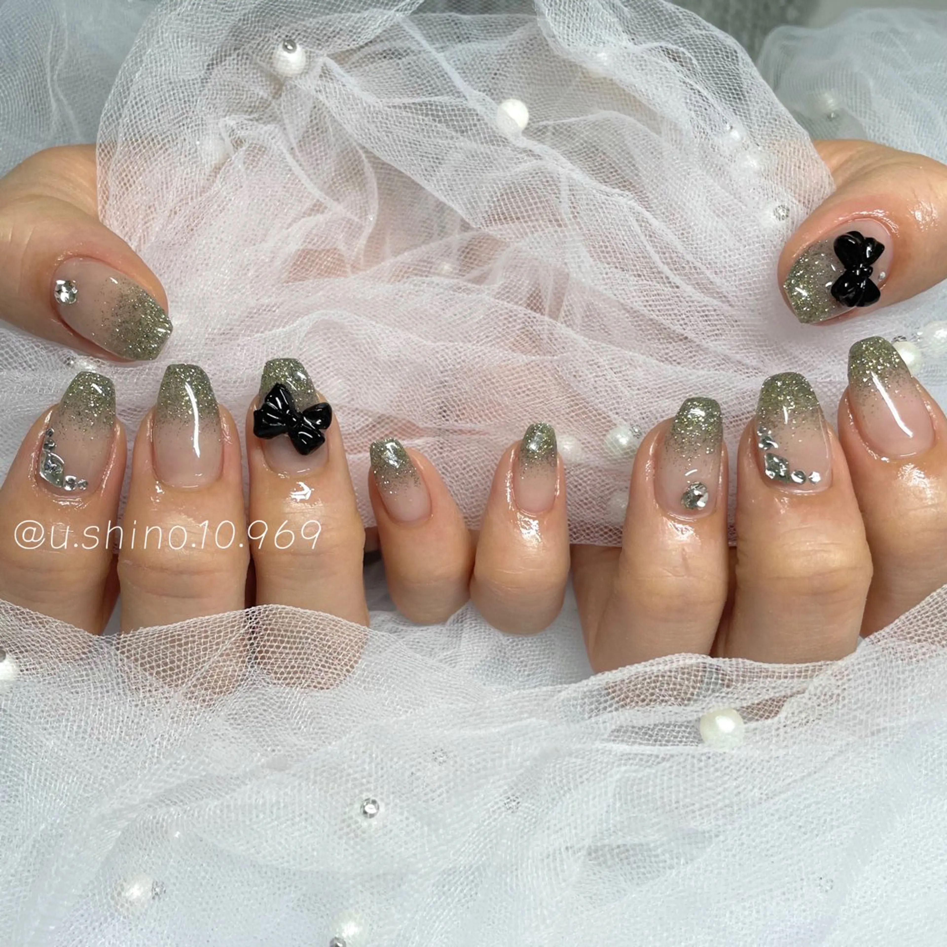 ネイル グラデーション ラメ(グリッター) ラメグラデーション MoonLight SHINOのネイルデザイン